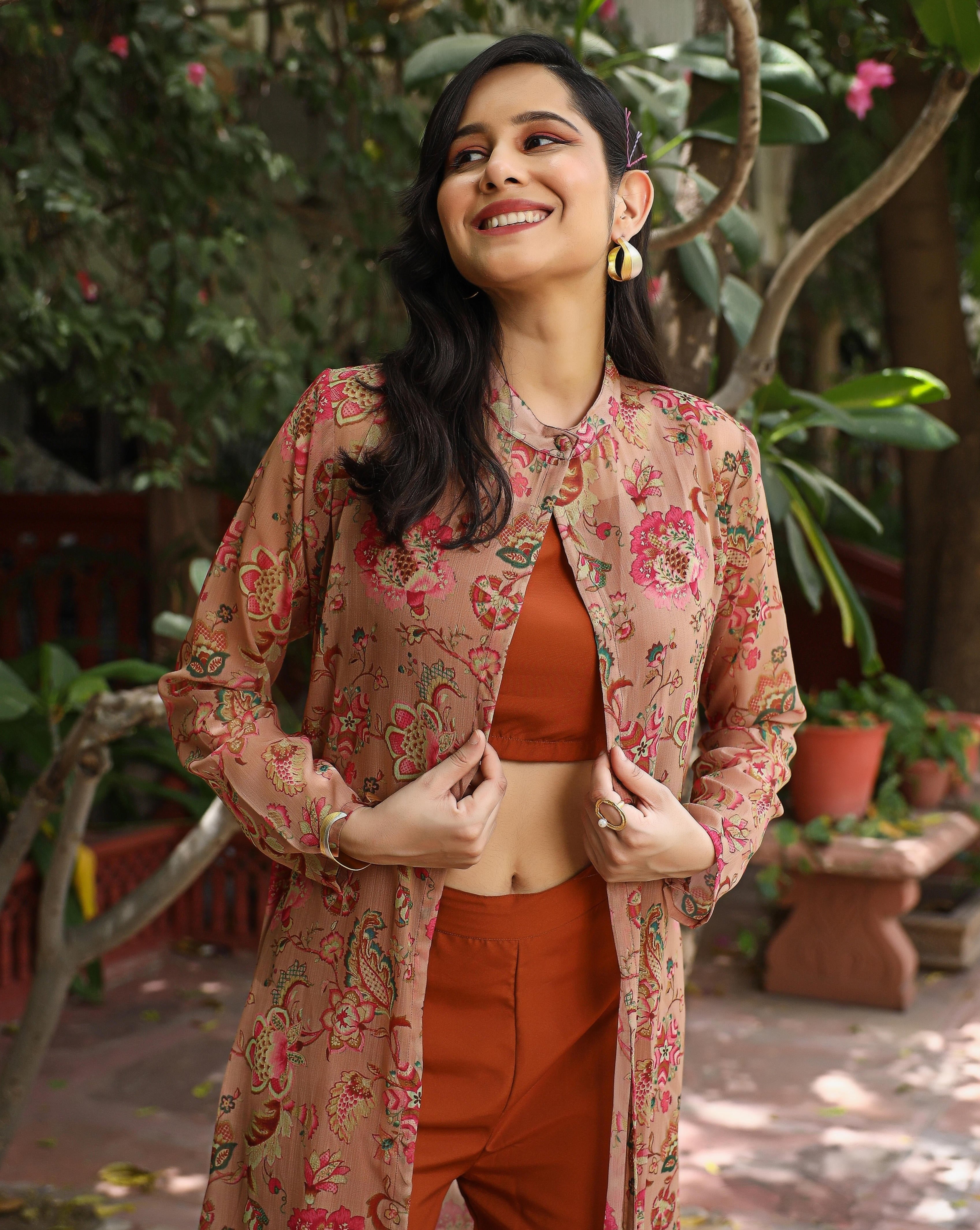 Chocolate Brown Shrug Set