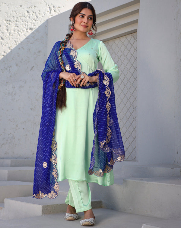 Anisha Green Blue Suit Set