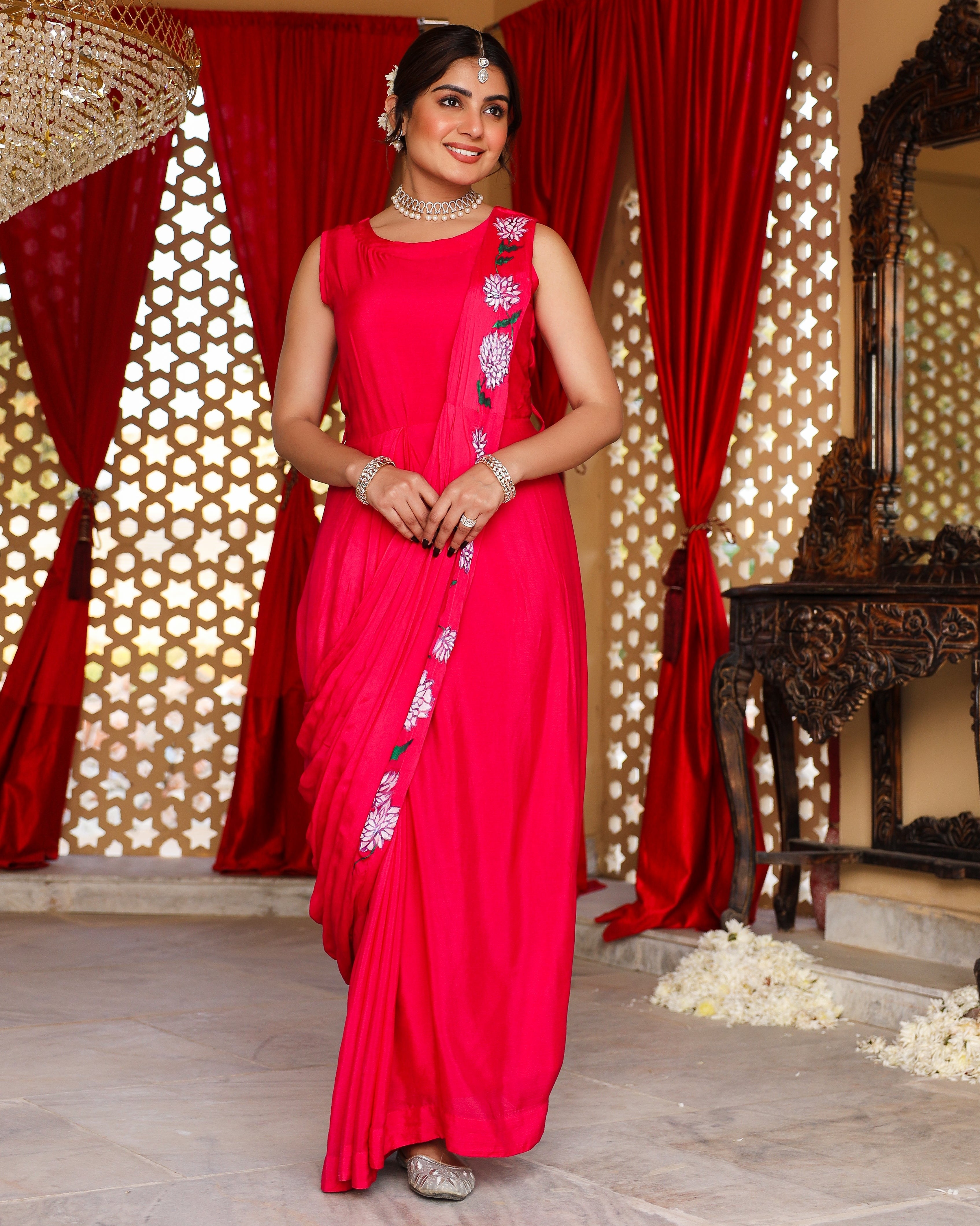 Anna Rani Pink Pleated Dress