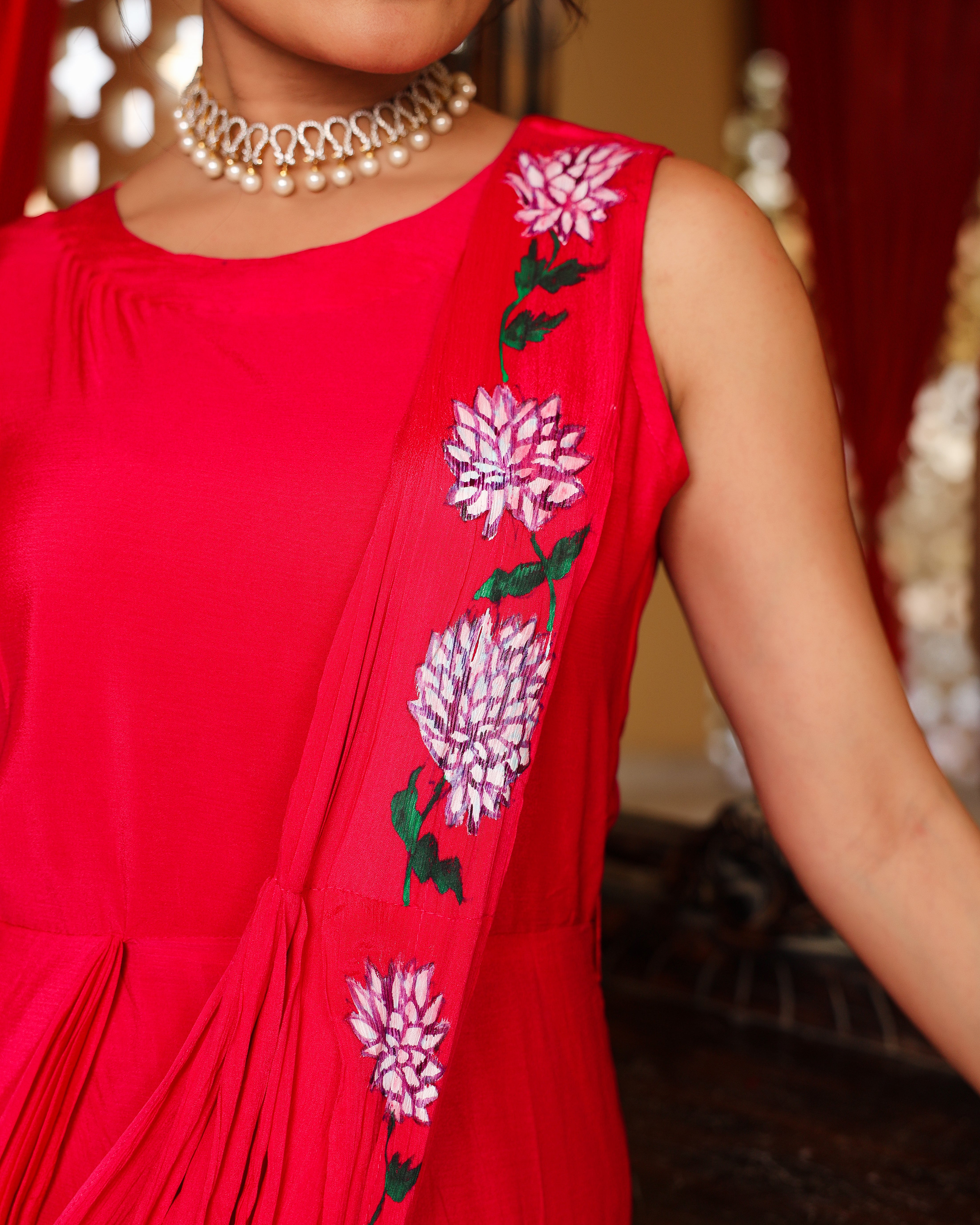 Anna Rani Pink Pleated Dress