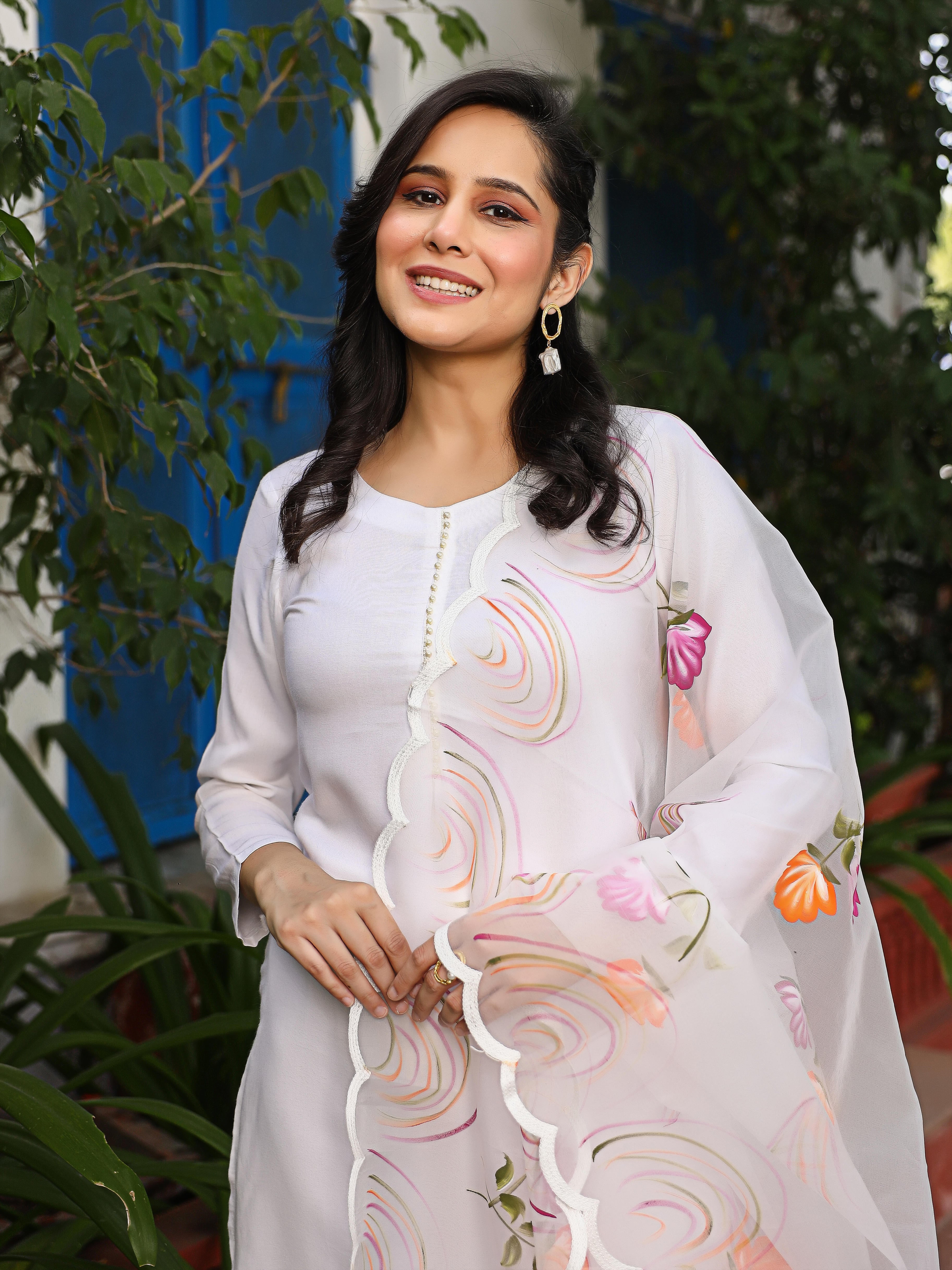 Doughy White Kurta Set