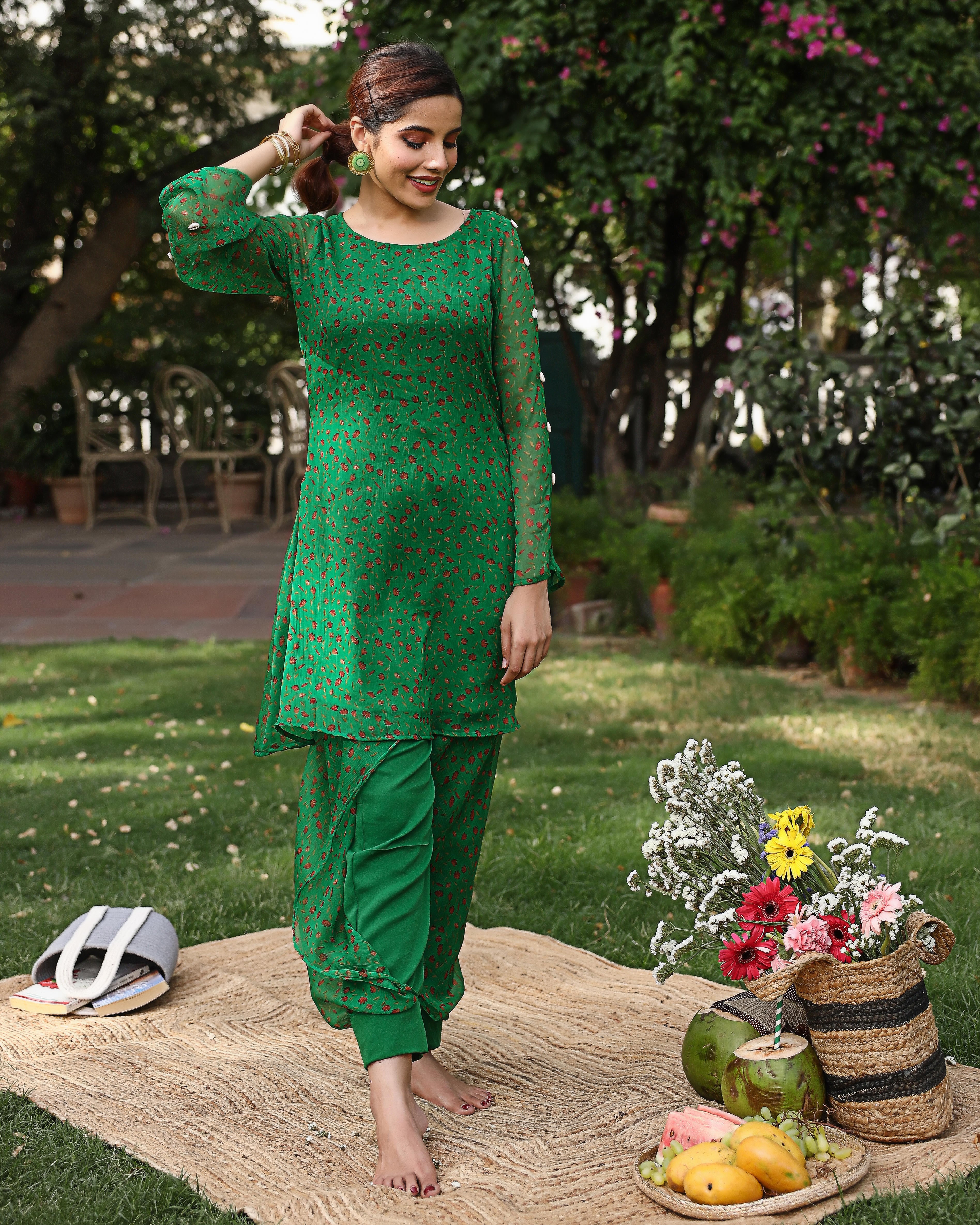Brilliant Green Kurta Set
