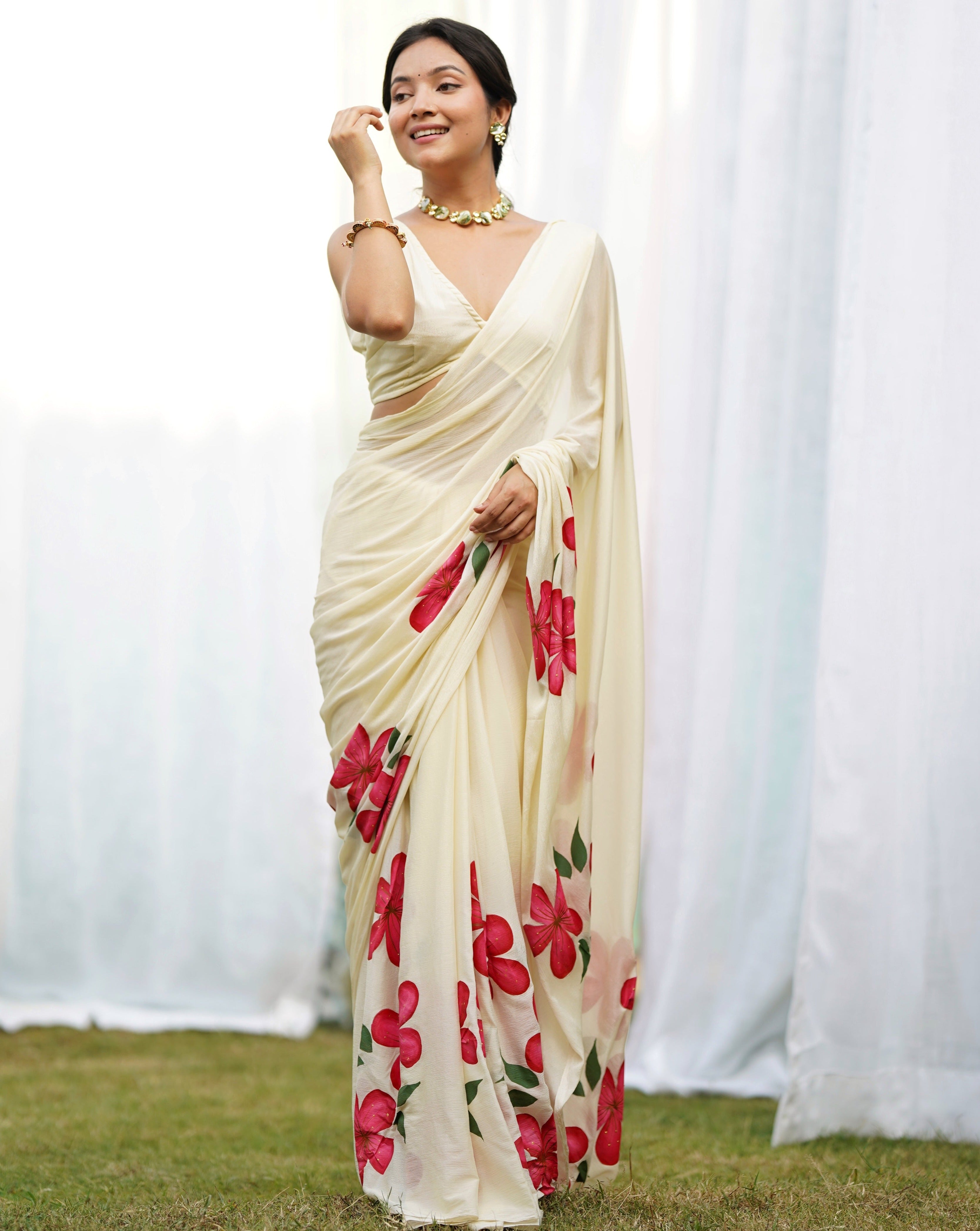 Apsara Handpainted Draped Saree