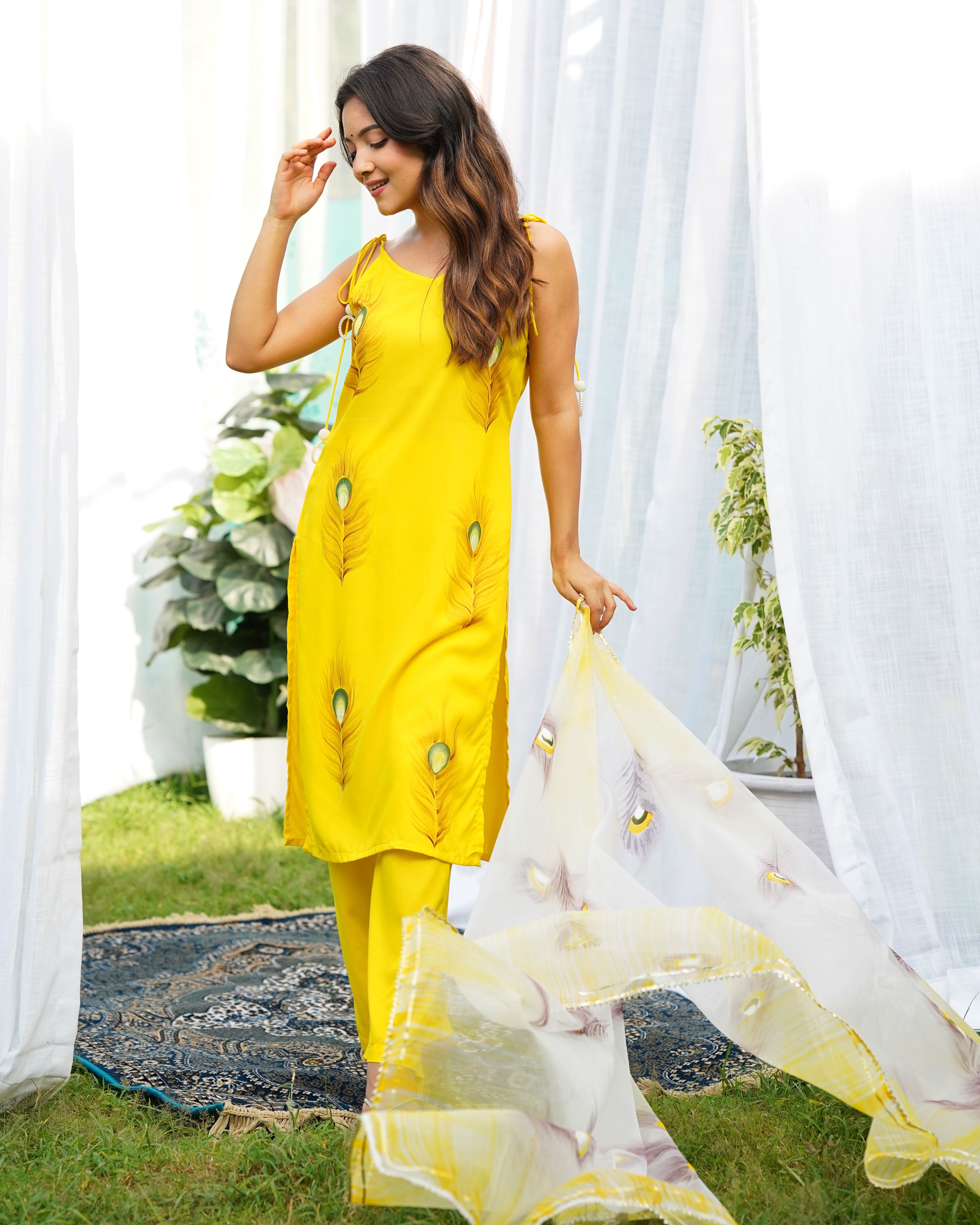 Yellow Morpankh Suit Set