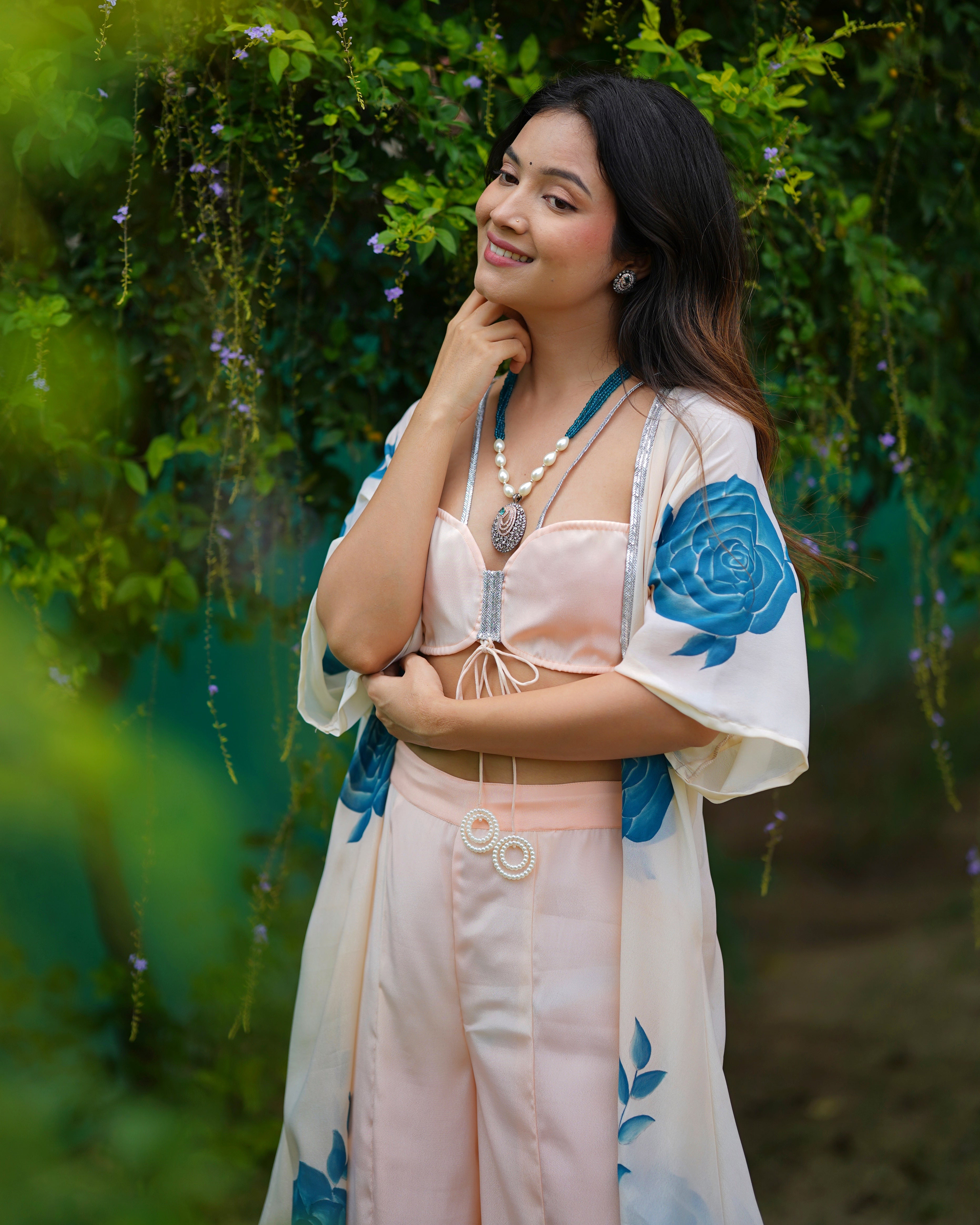 Ivory Floral Sharara Set