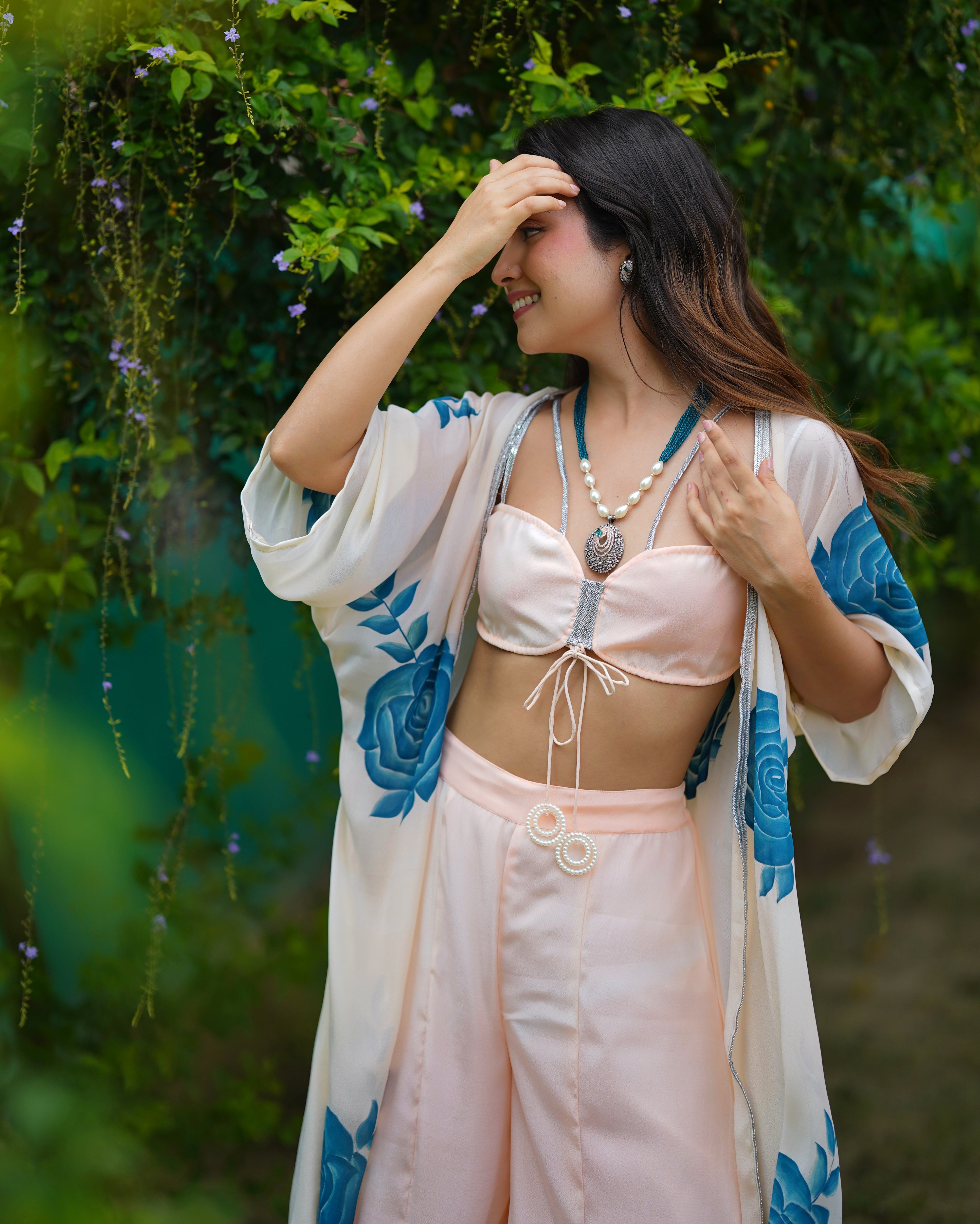 Ivory Floral Sharara Set