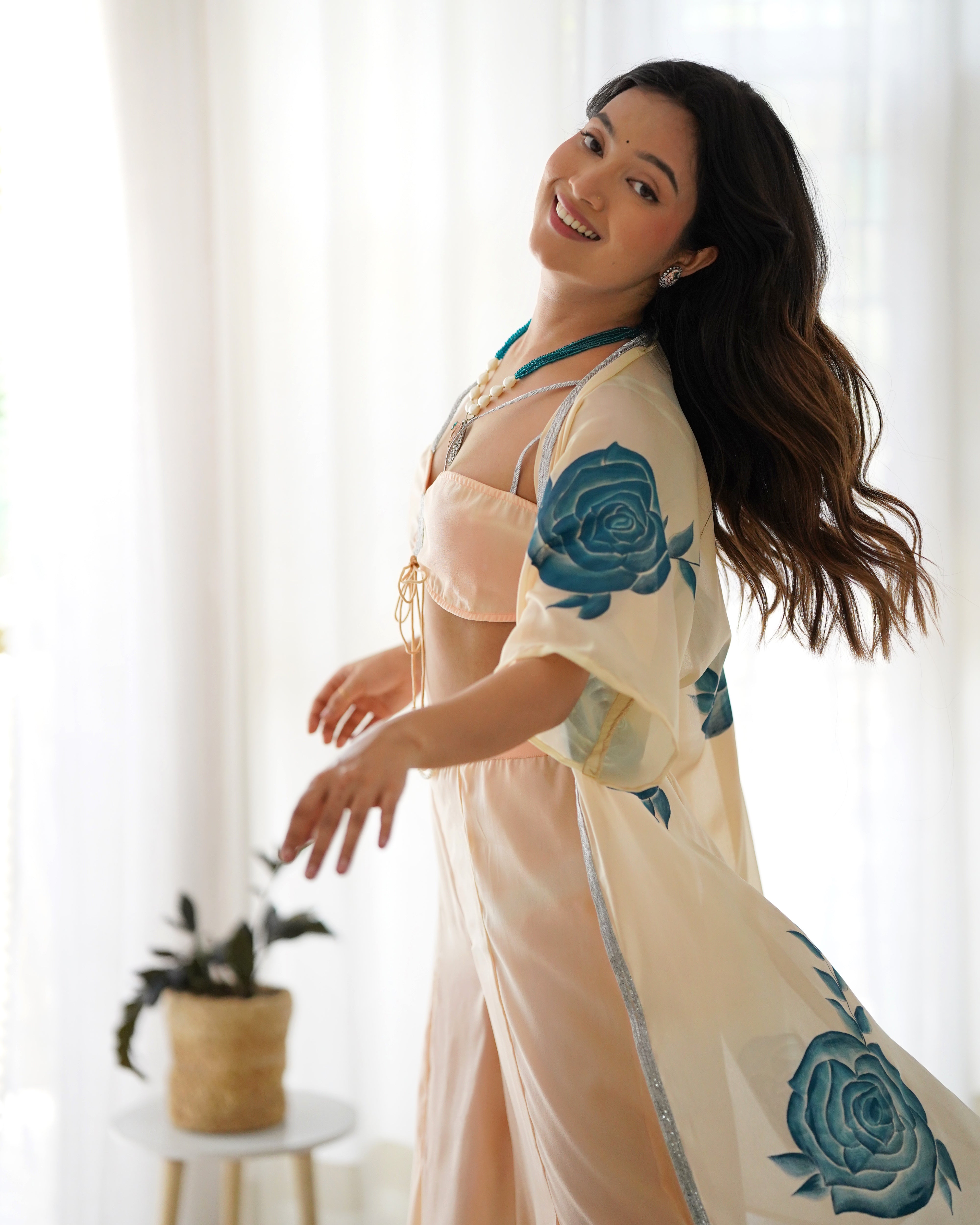 Ivory Floral Sharara Set