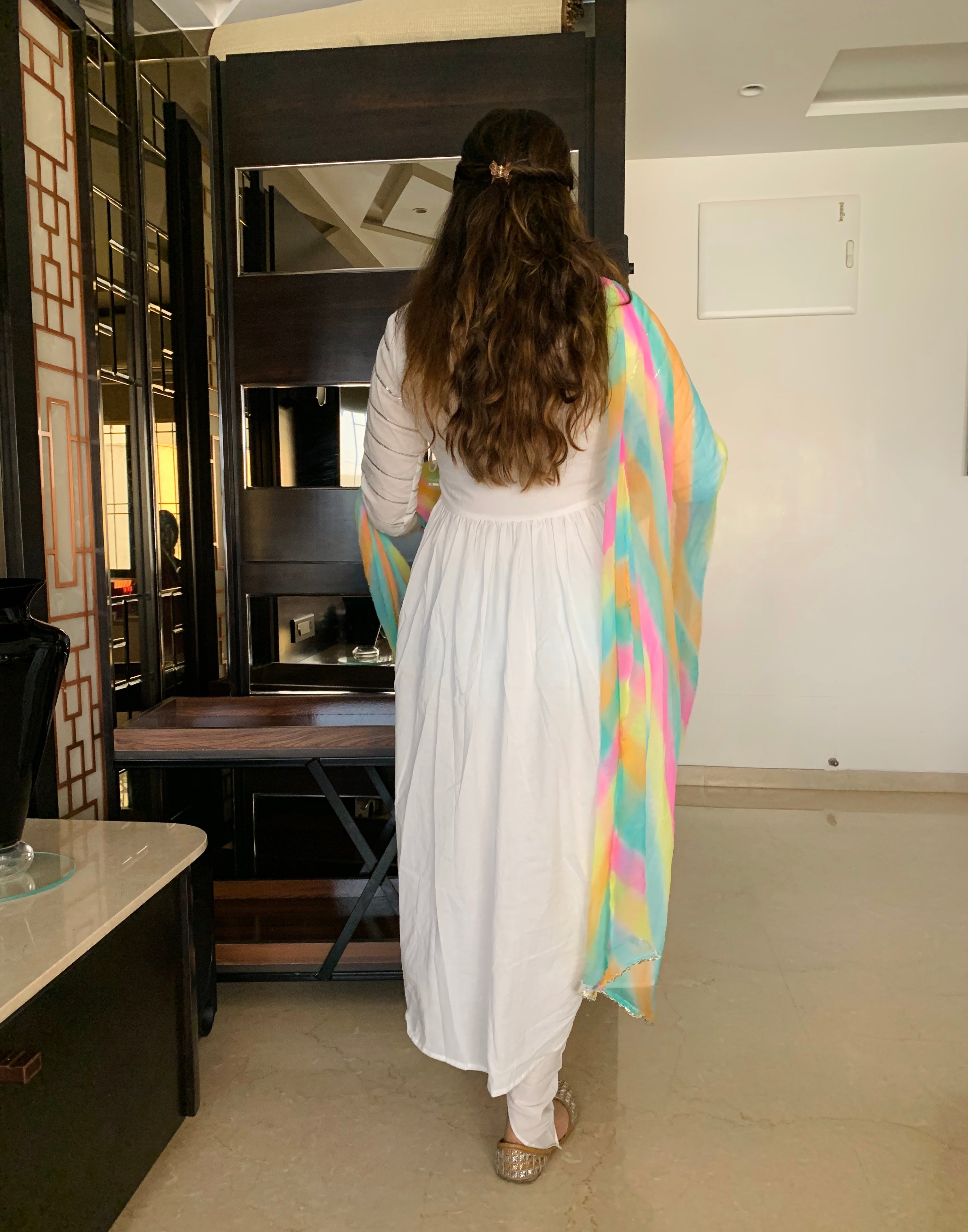 Ash White Kurta Dhoti Set