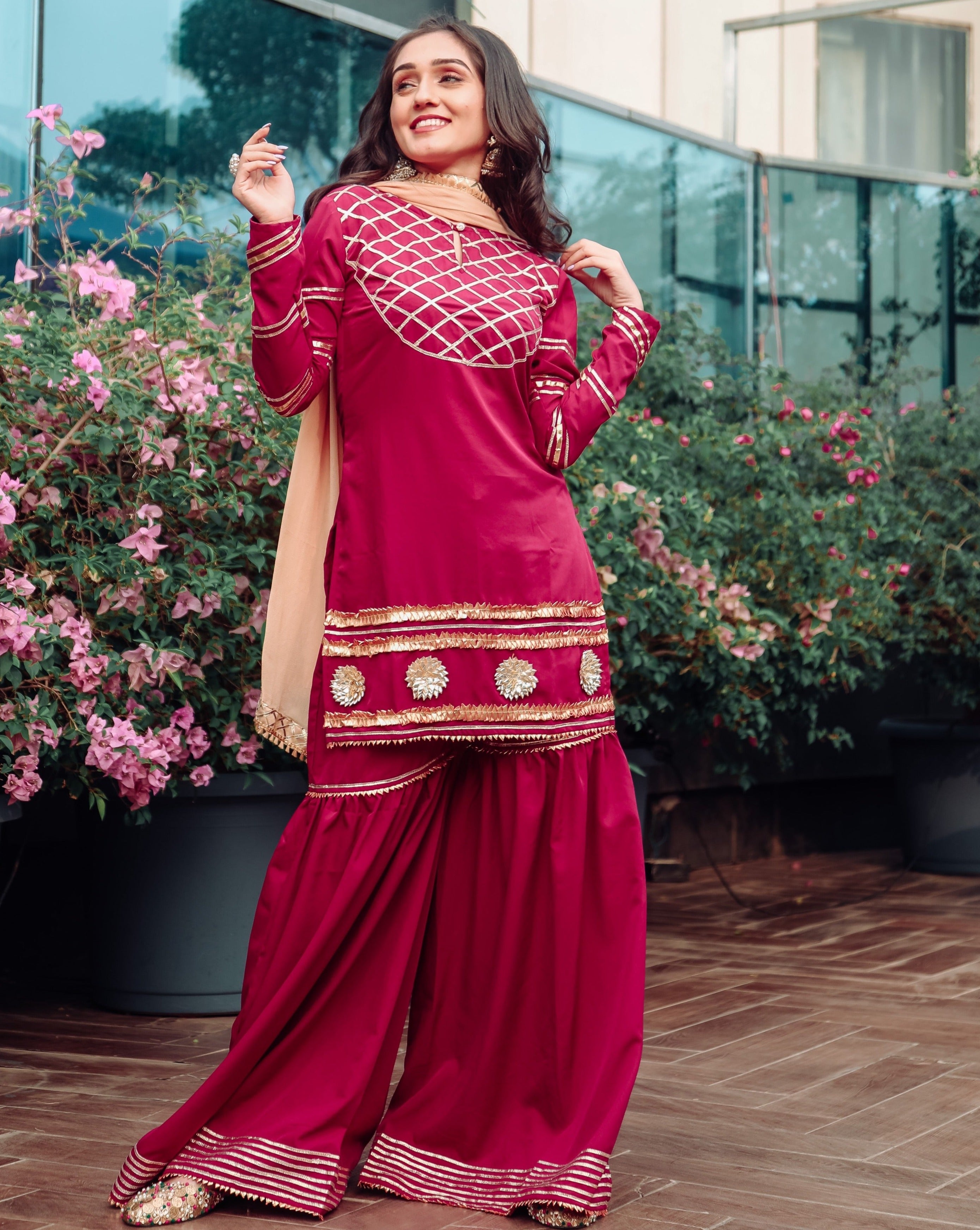 Wine Maroon Suit Set