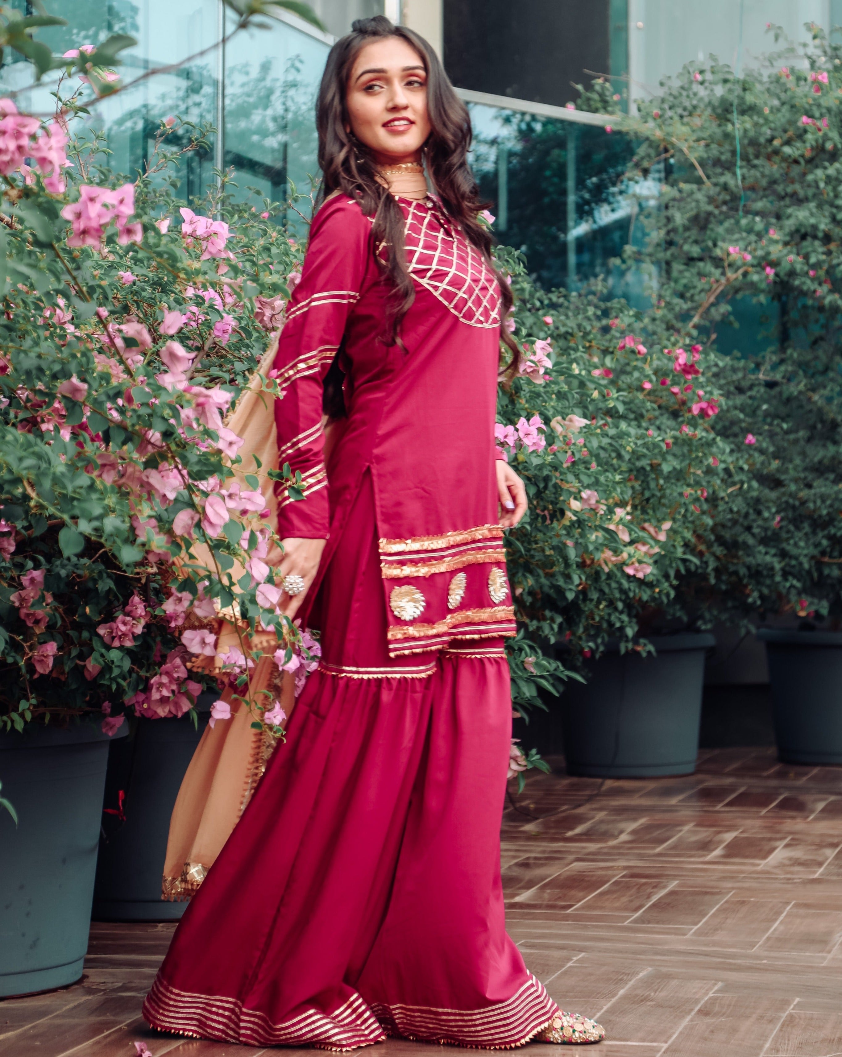 Wine Maroon Suit Set