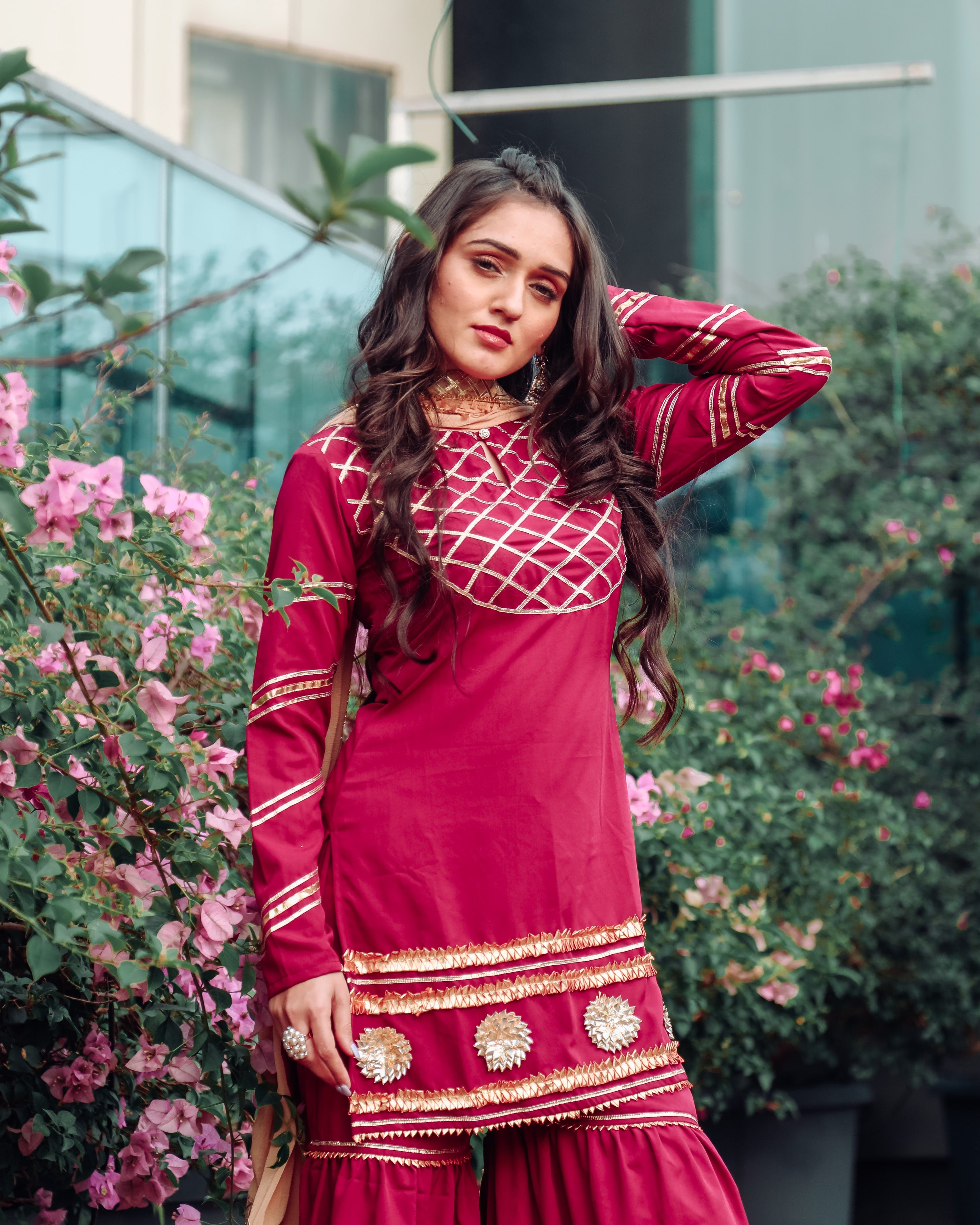 Wine Maroon Suit Set