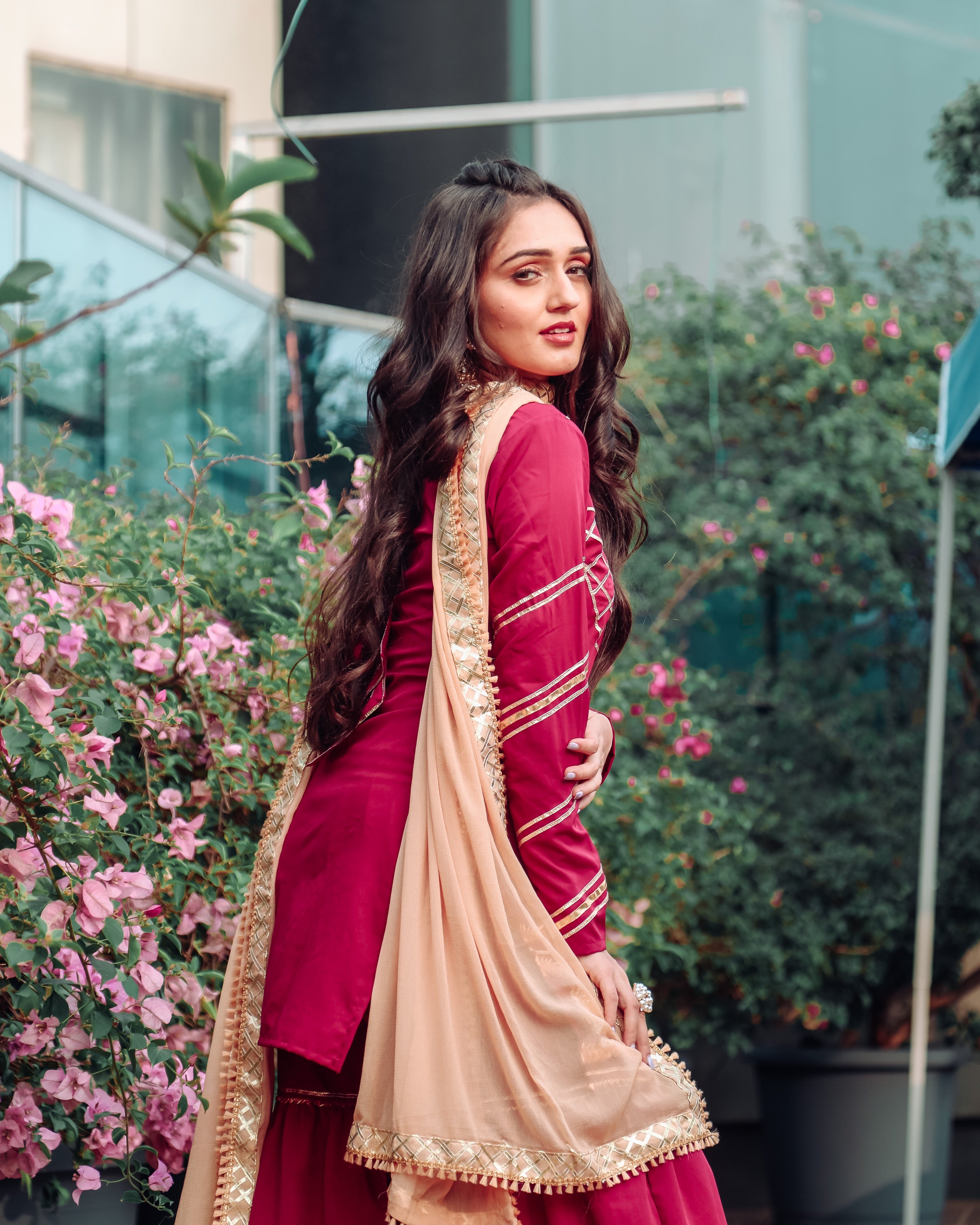 Wine Maroon Suit Set