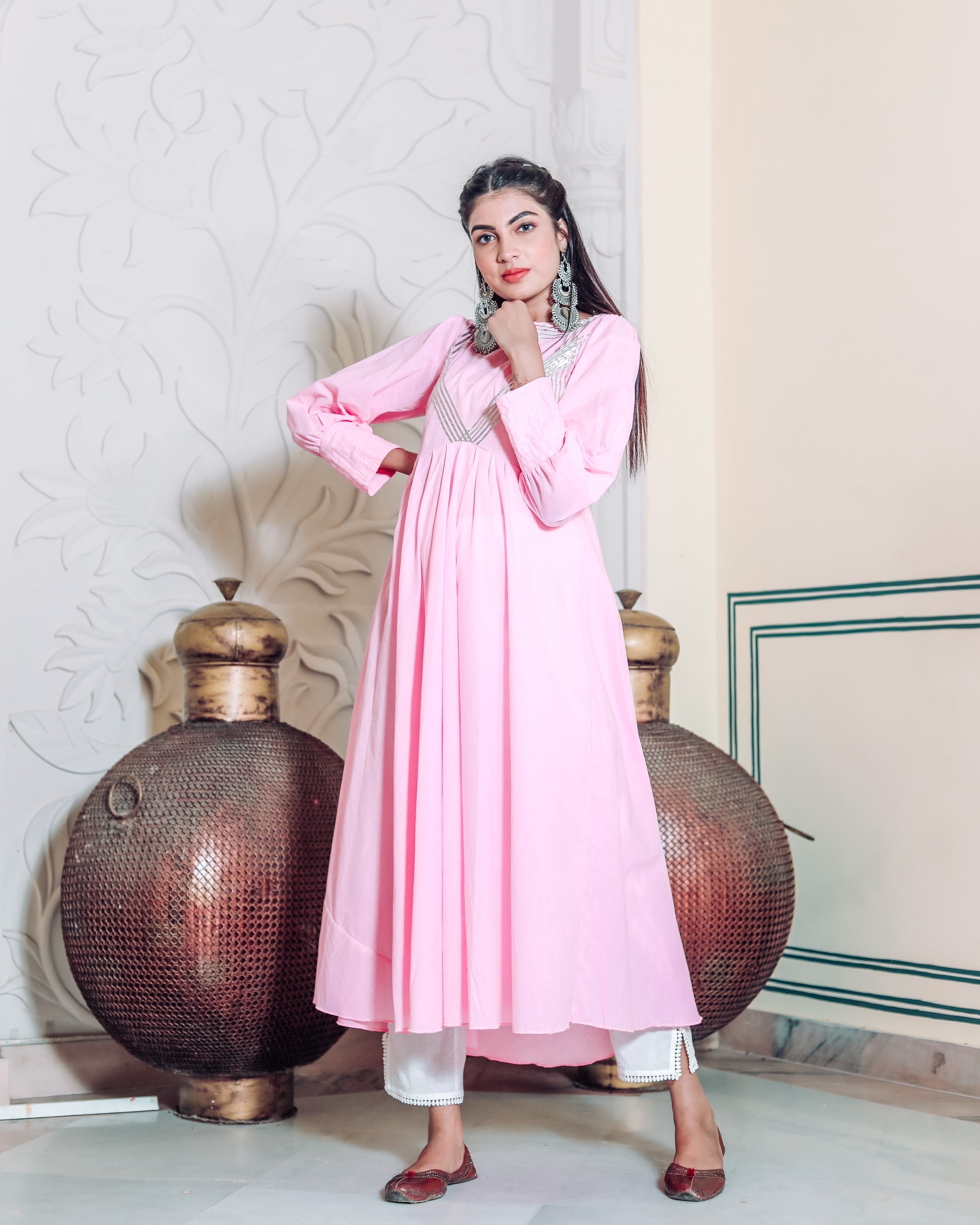 French Rose Pink Kurta Set