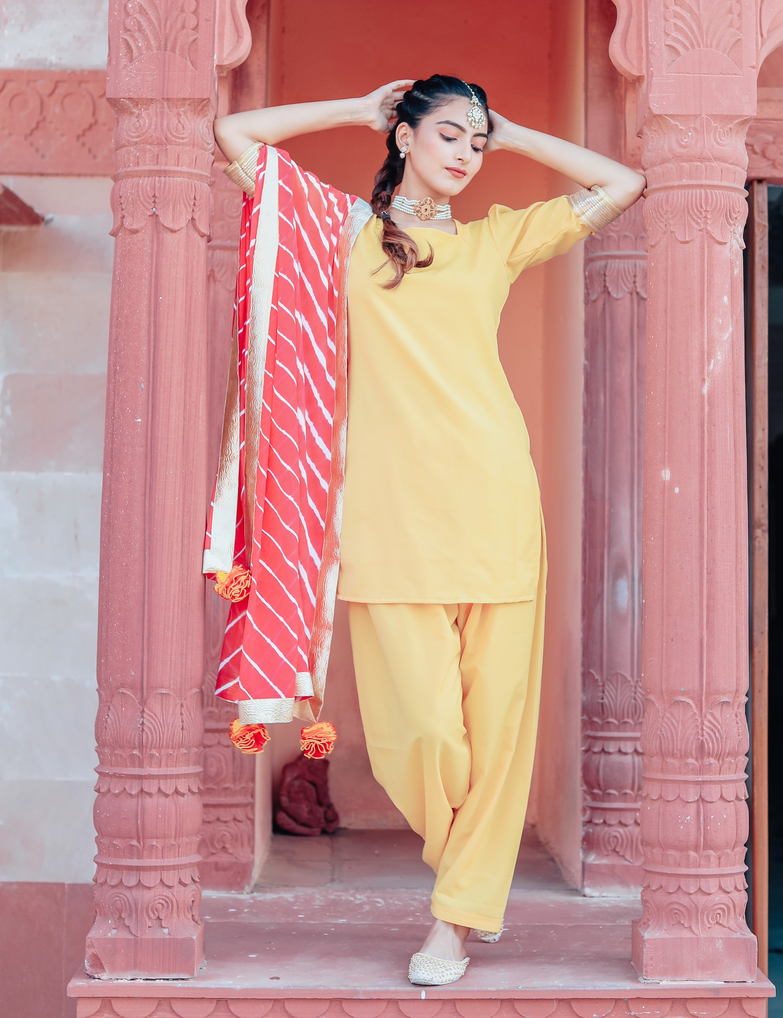 Mustard Yellow Patiala Suit Set