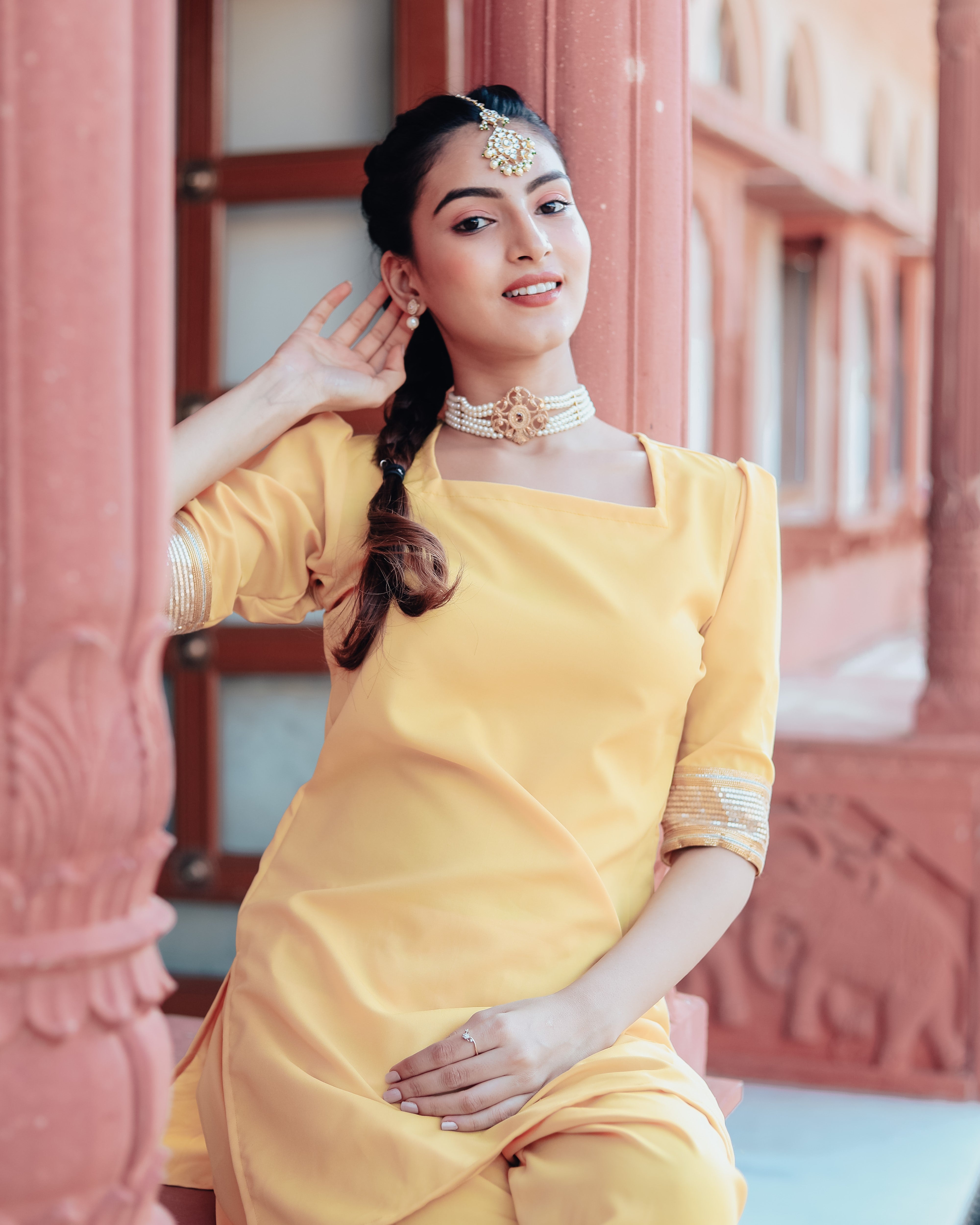 Gold Yellow Patiala Suit Set