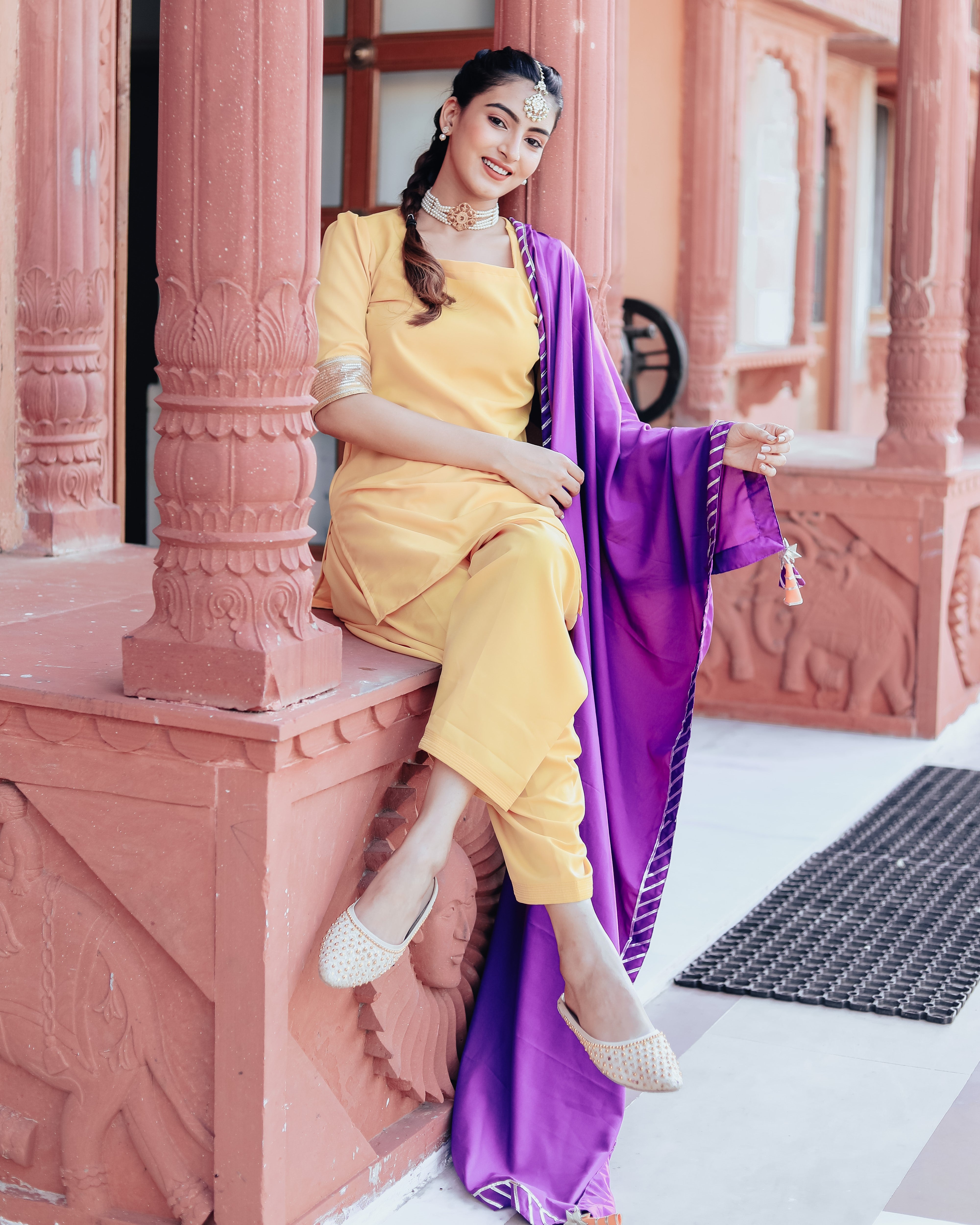 Gold Yellow Patiala Suit Set