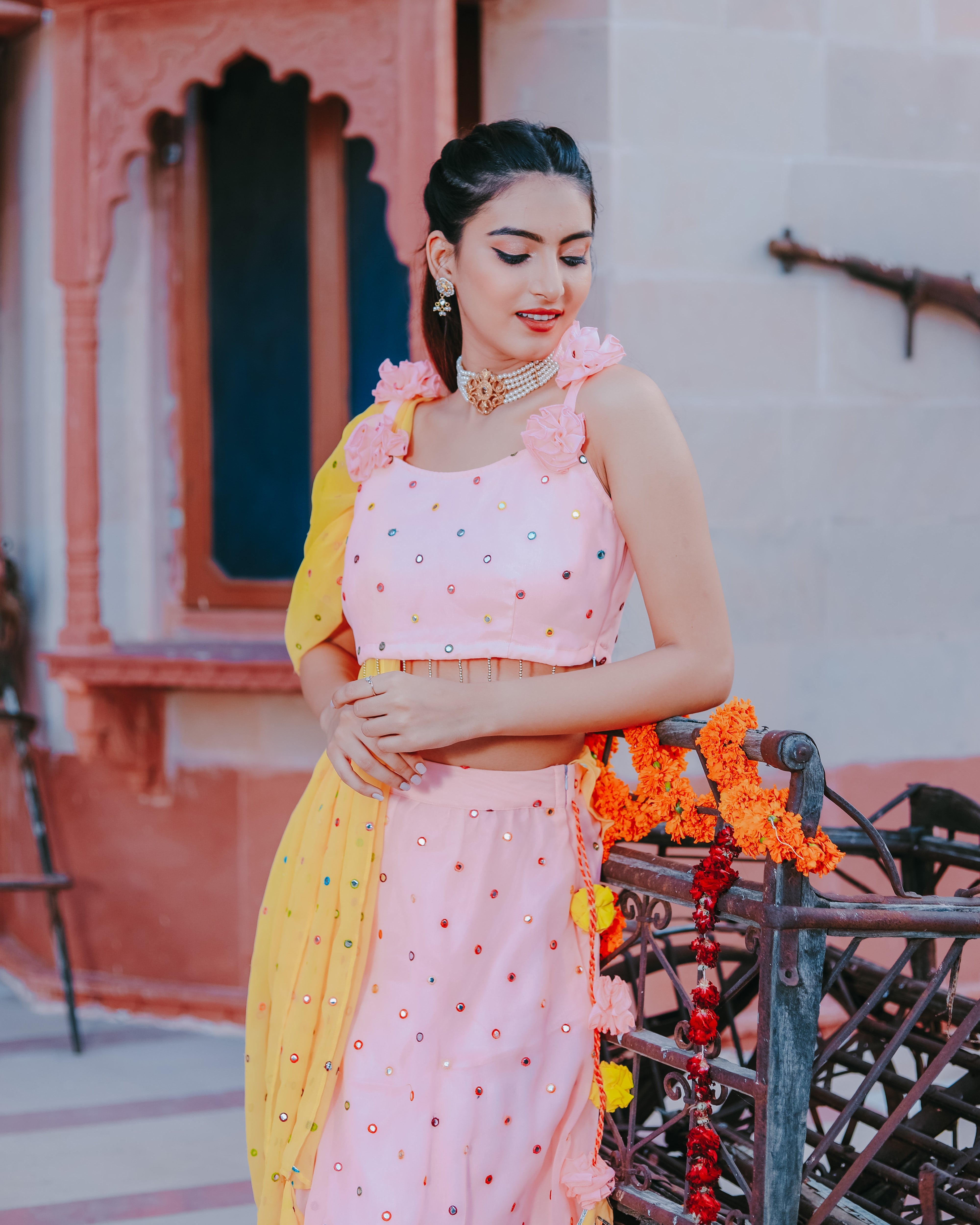 Flamingo pink suit set