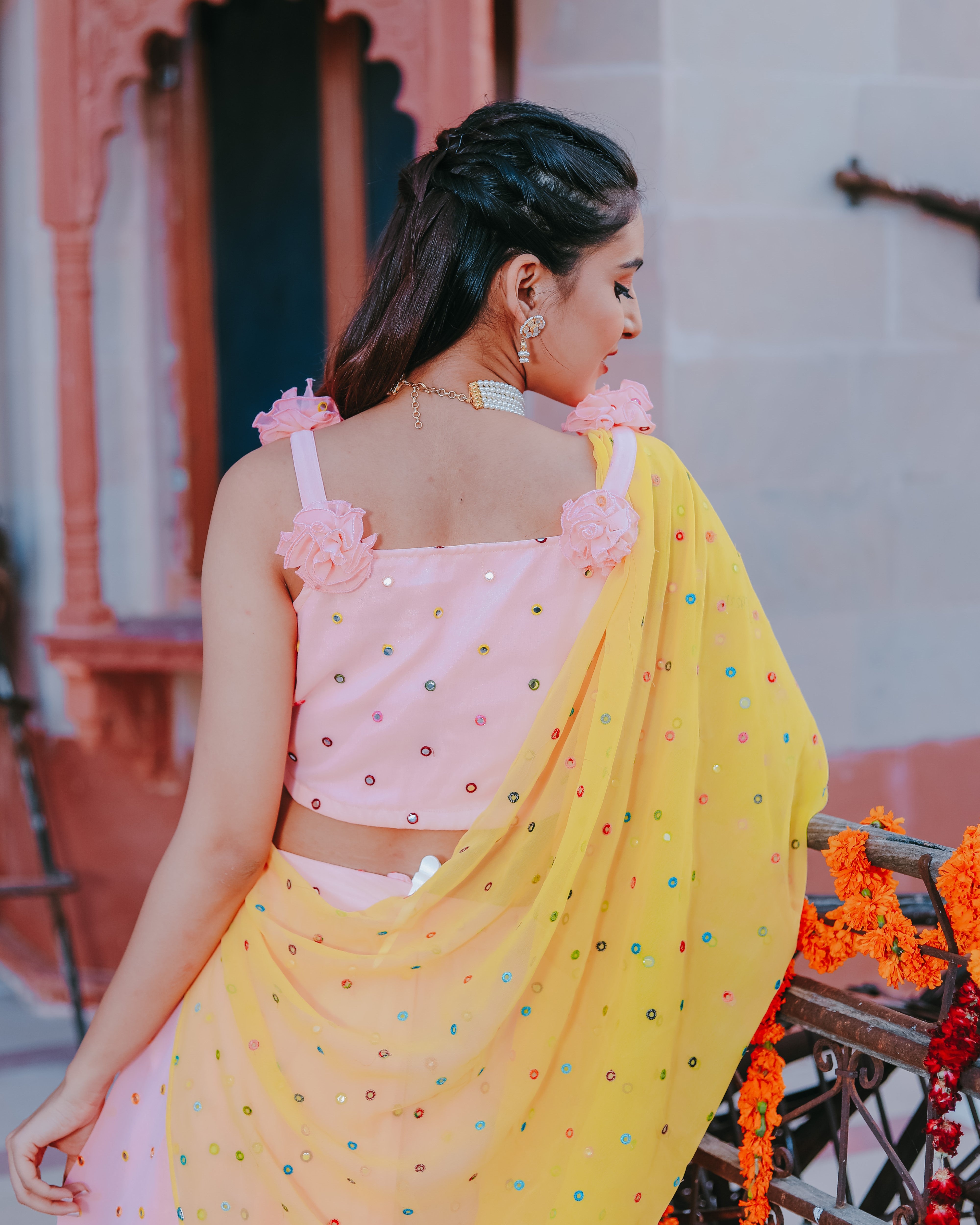 Flamingo pink suit set