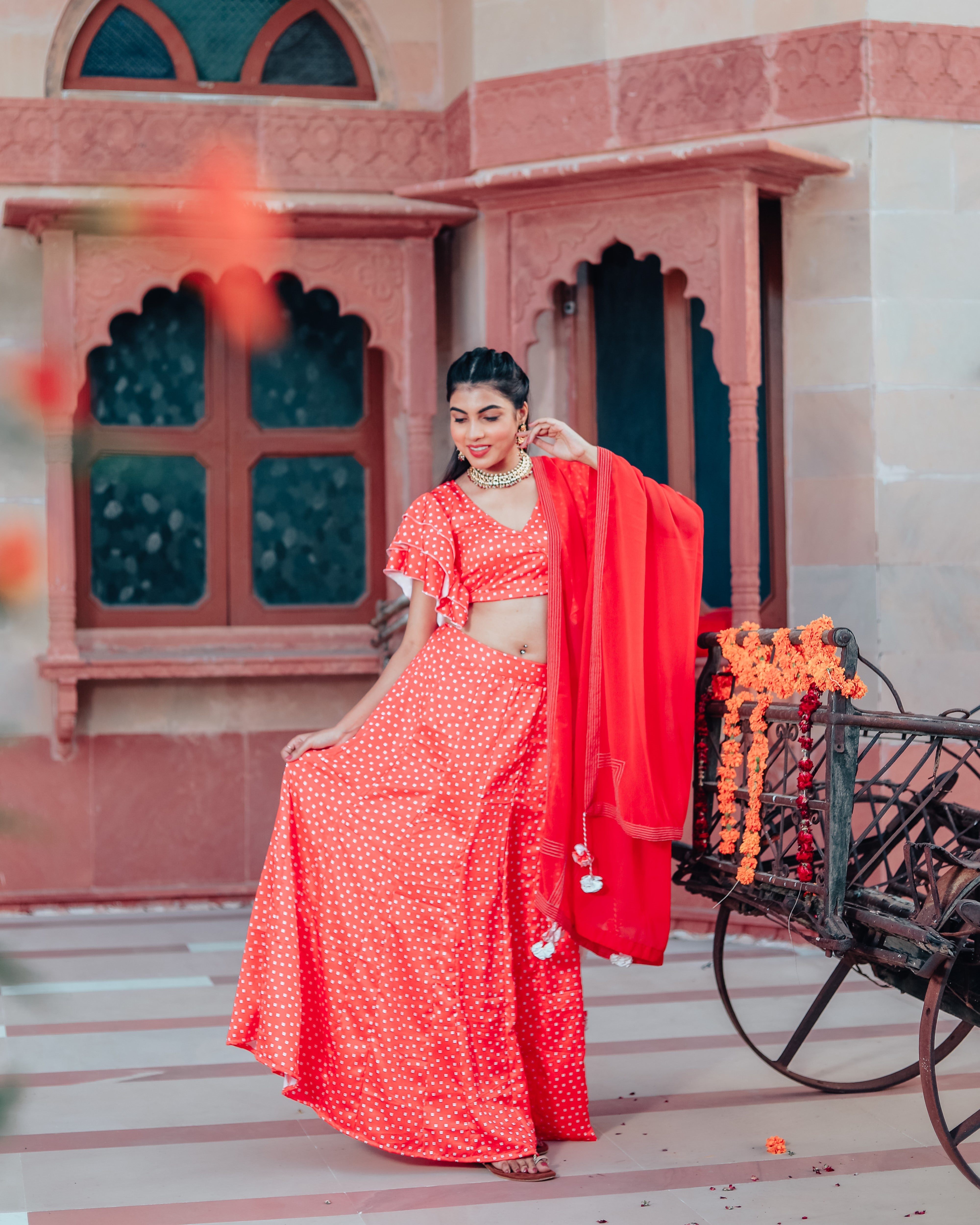 Scarlet Red Lehenga Set