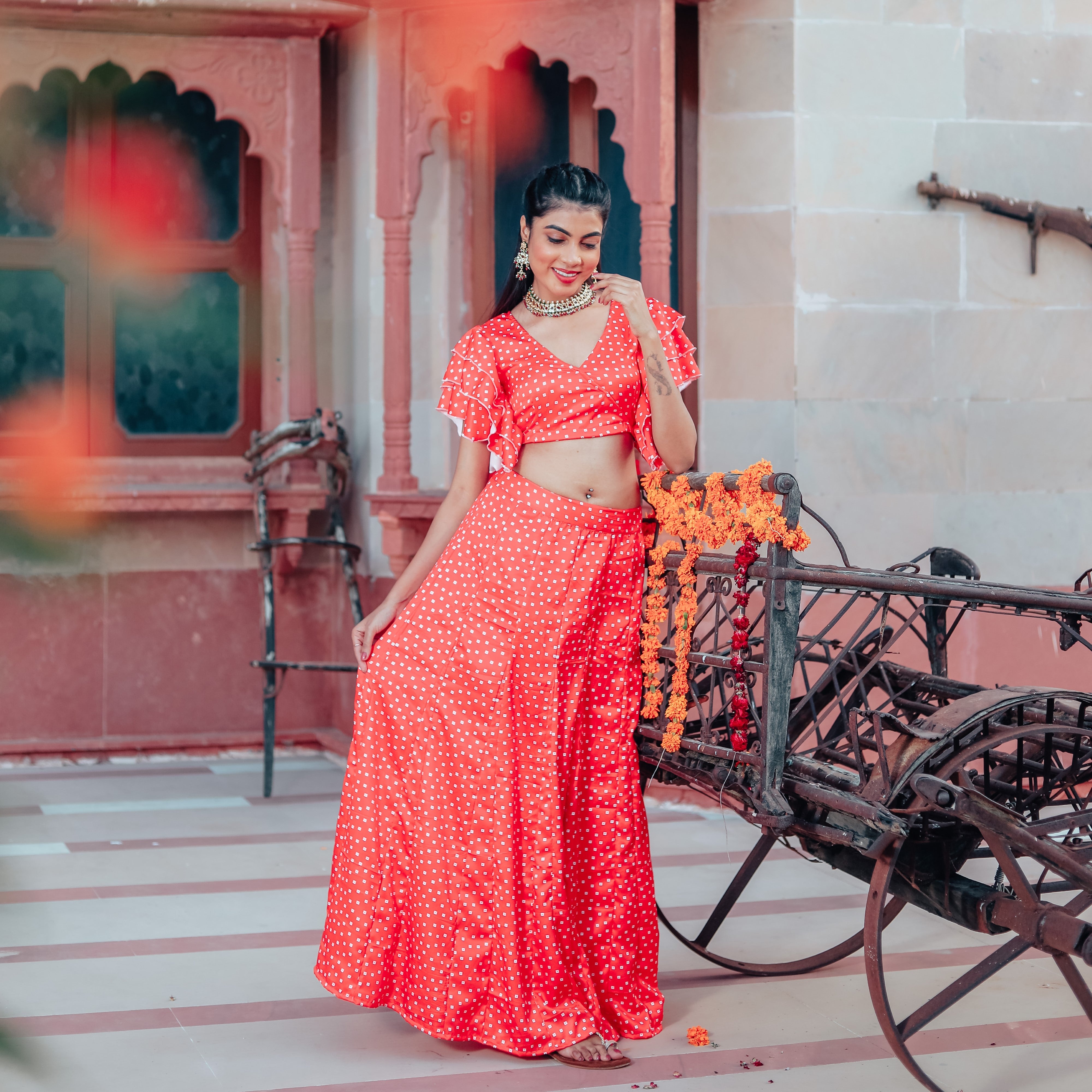 Scarlet Red Lehenga Set