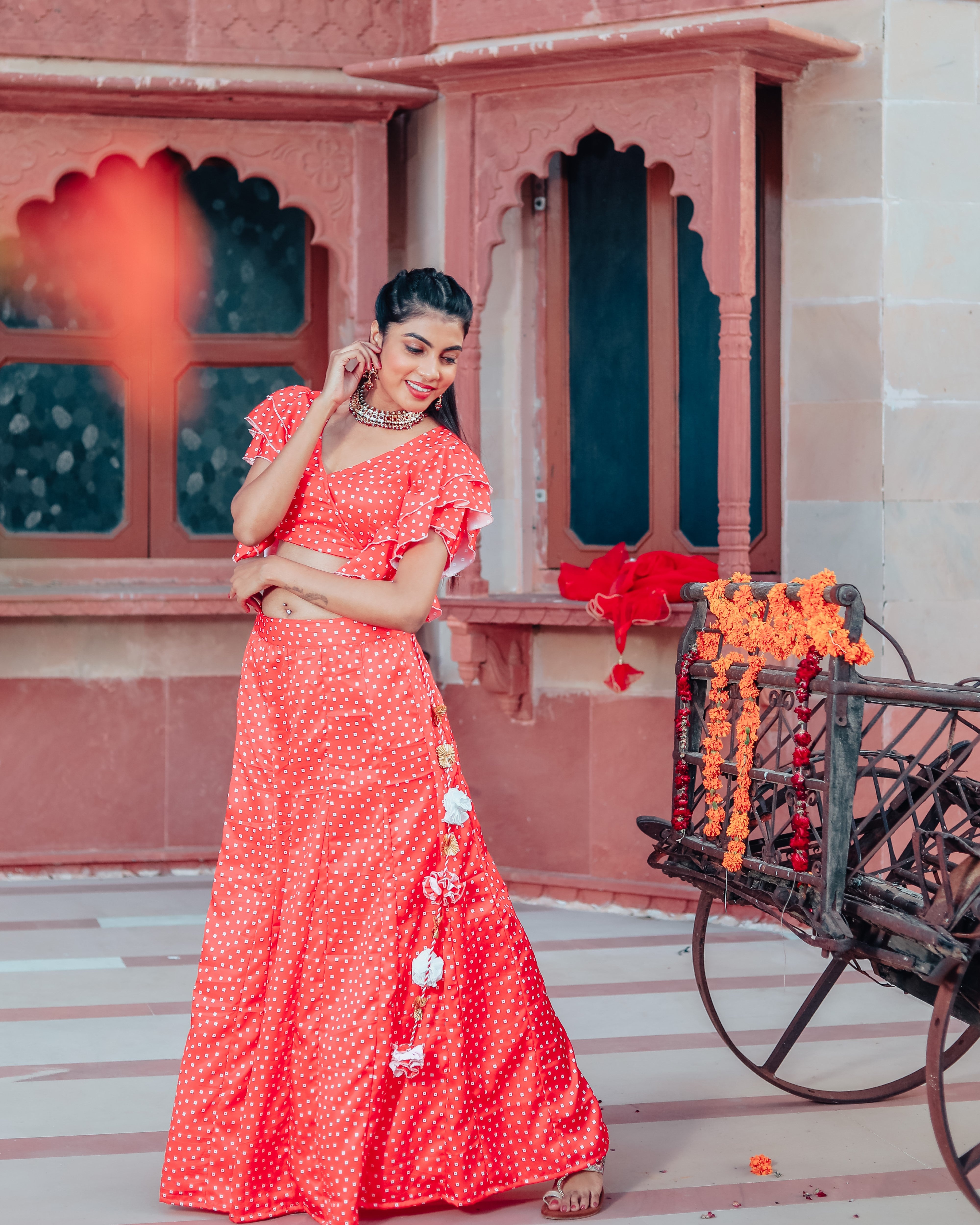 Scarlet Red Lehenga Set