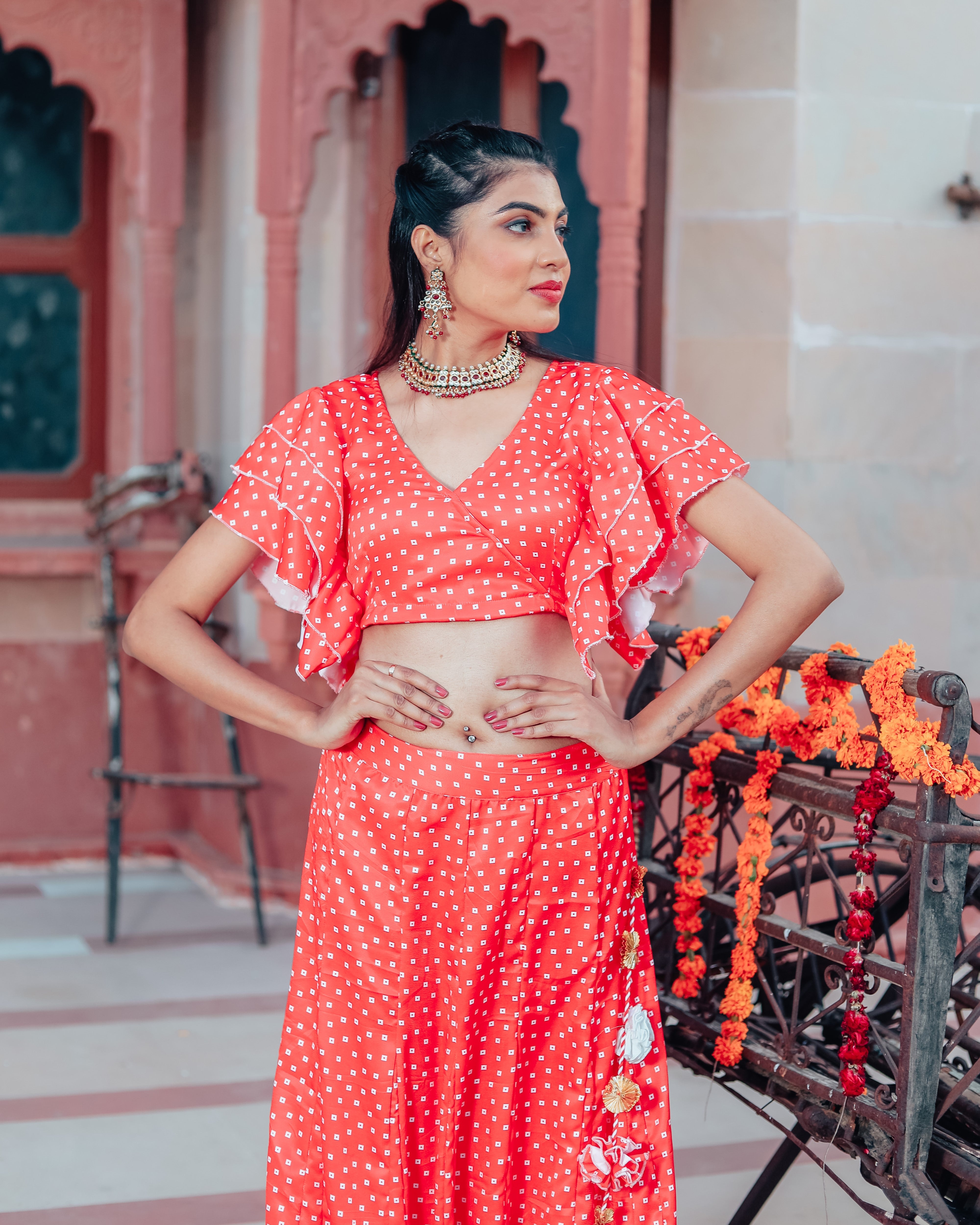 Scarlet Red Lehenga Set