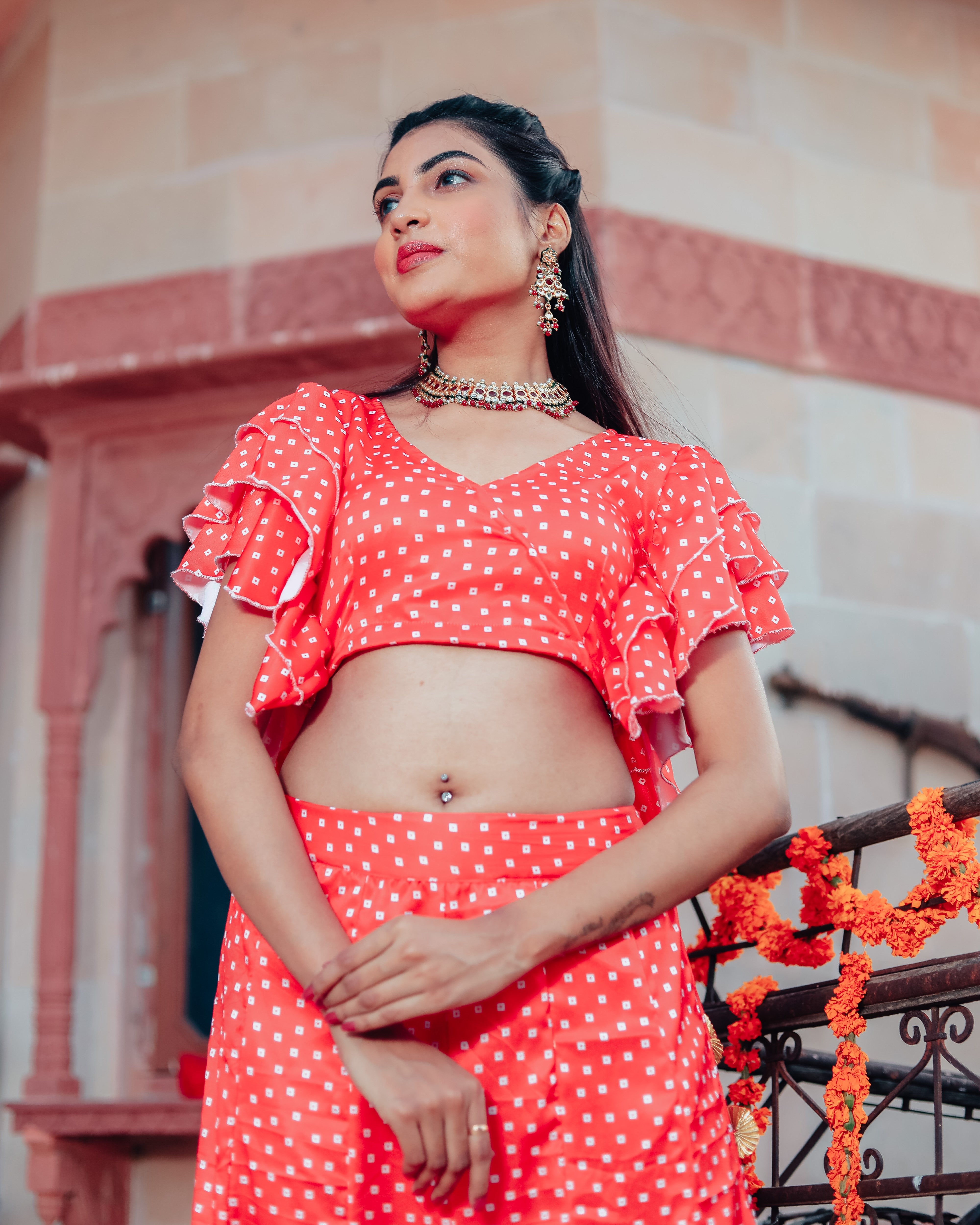 Scarlet Red Lehenga Set