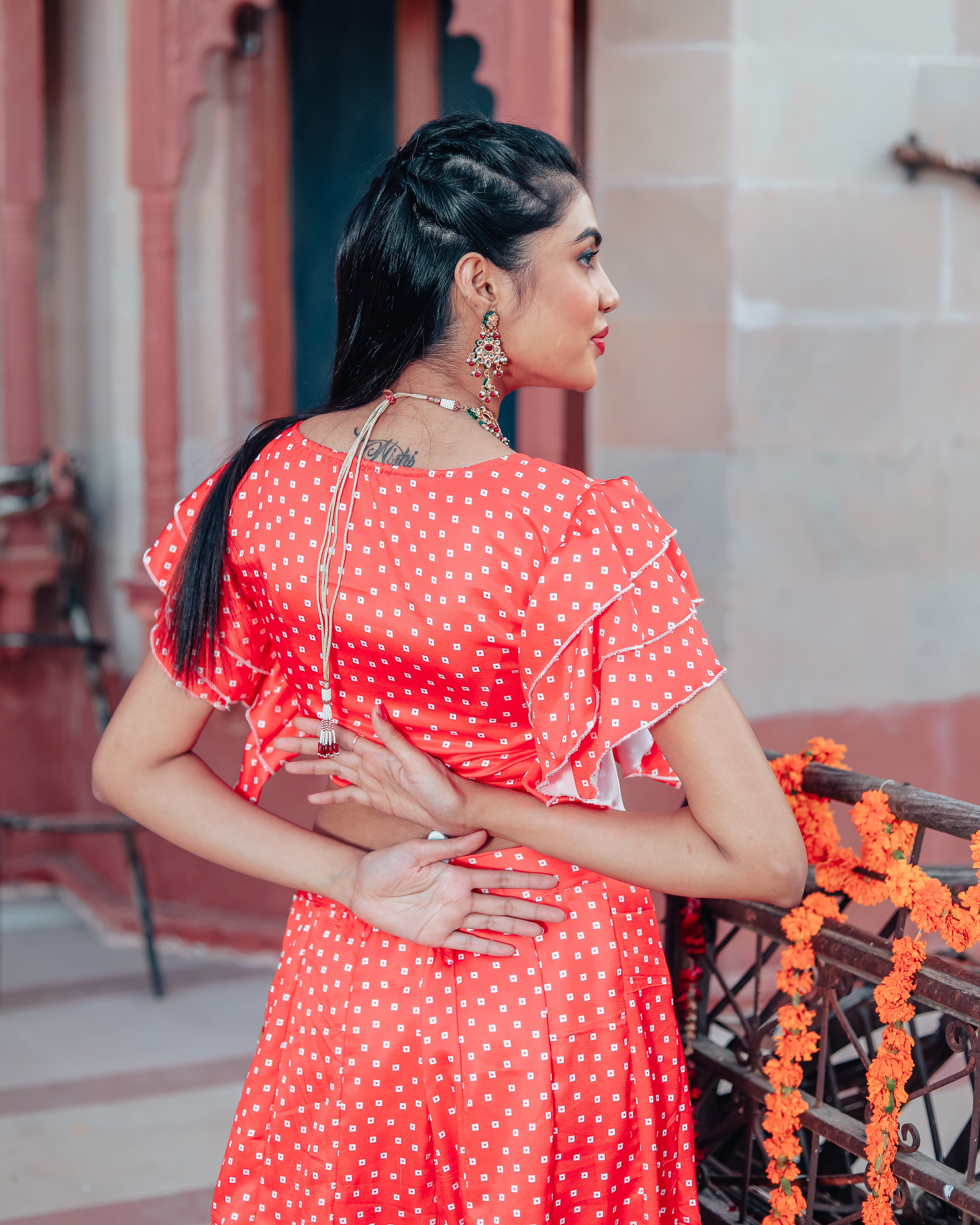 Scarlet Red Lehenga Set