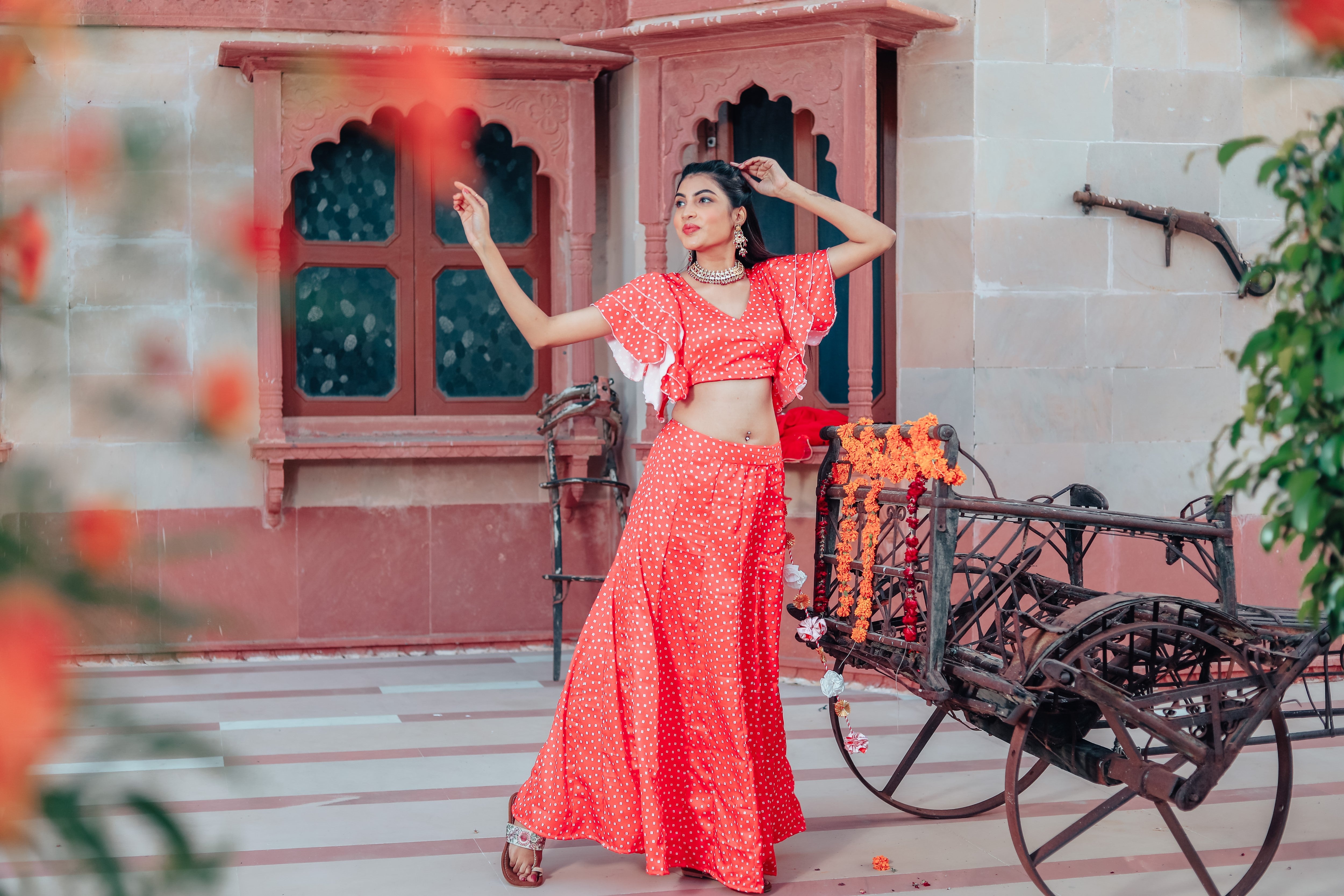 Scarlet Red Lehenga Set