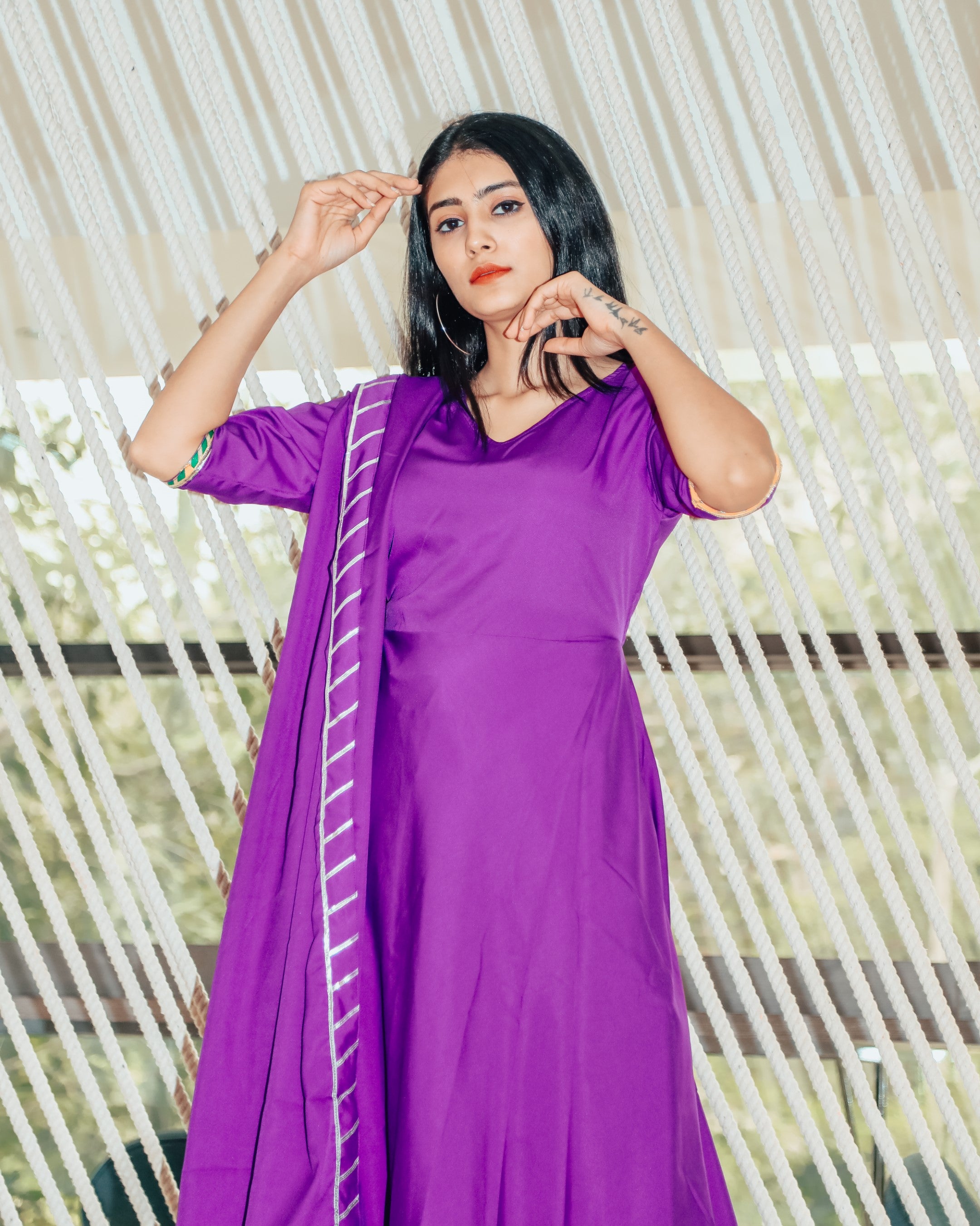 Beautiful violet suit set with Gotta work