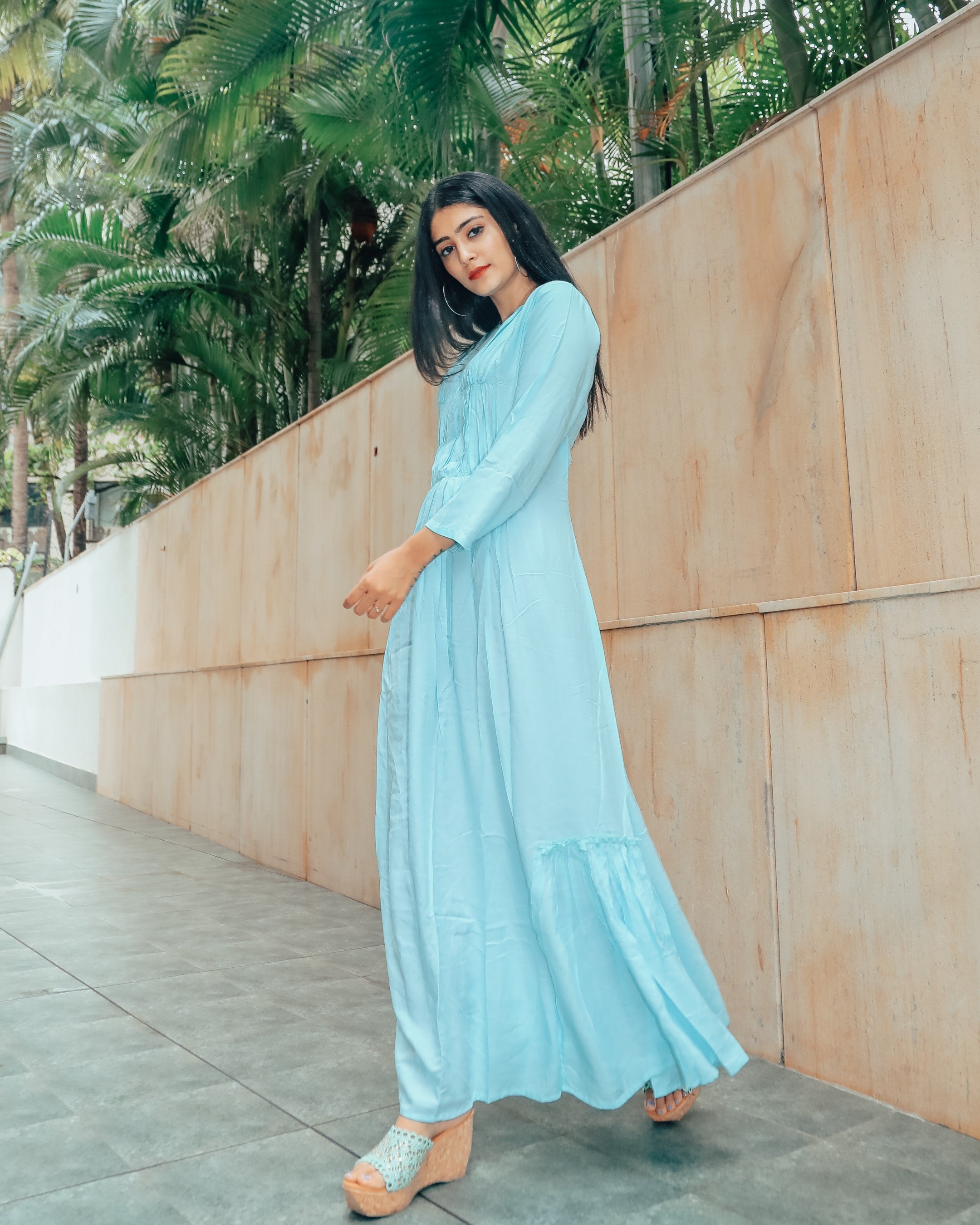 Pastel Blue Cotton Dress