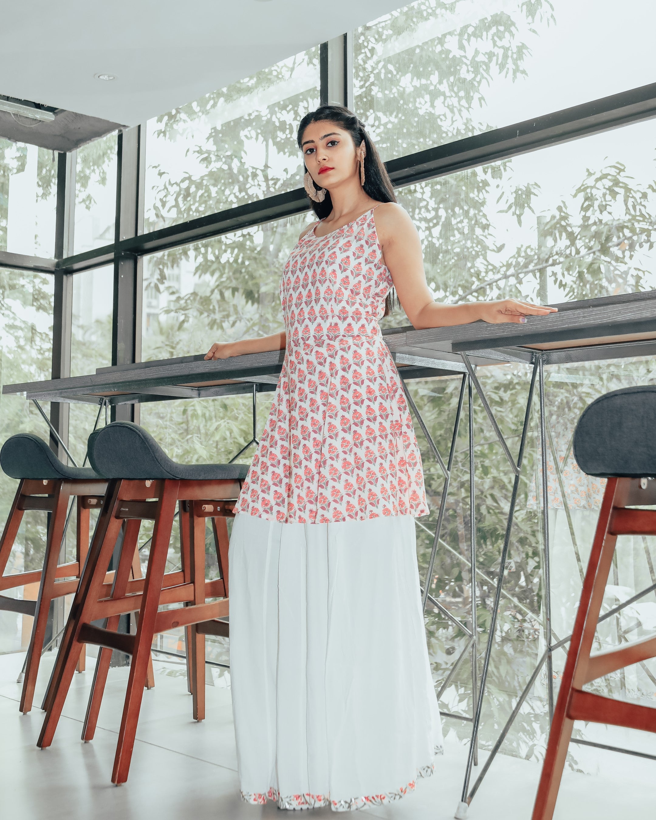 Light Pink Rose Skirt Dress