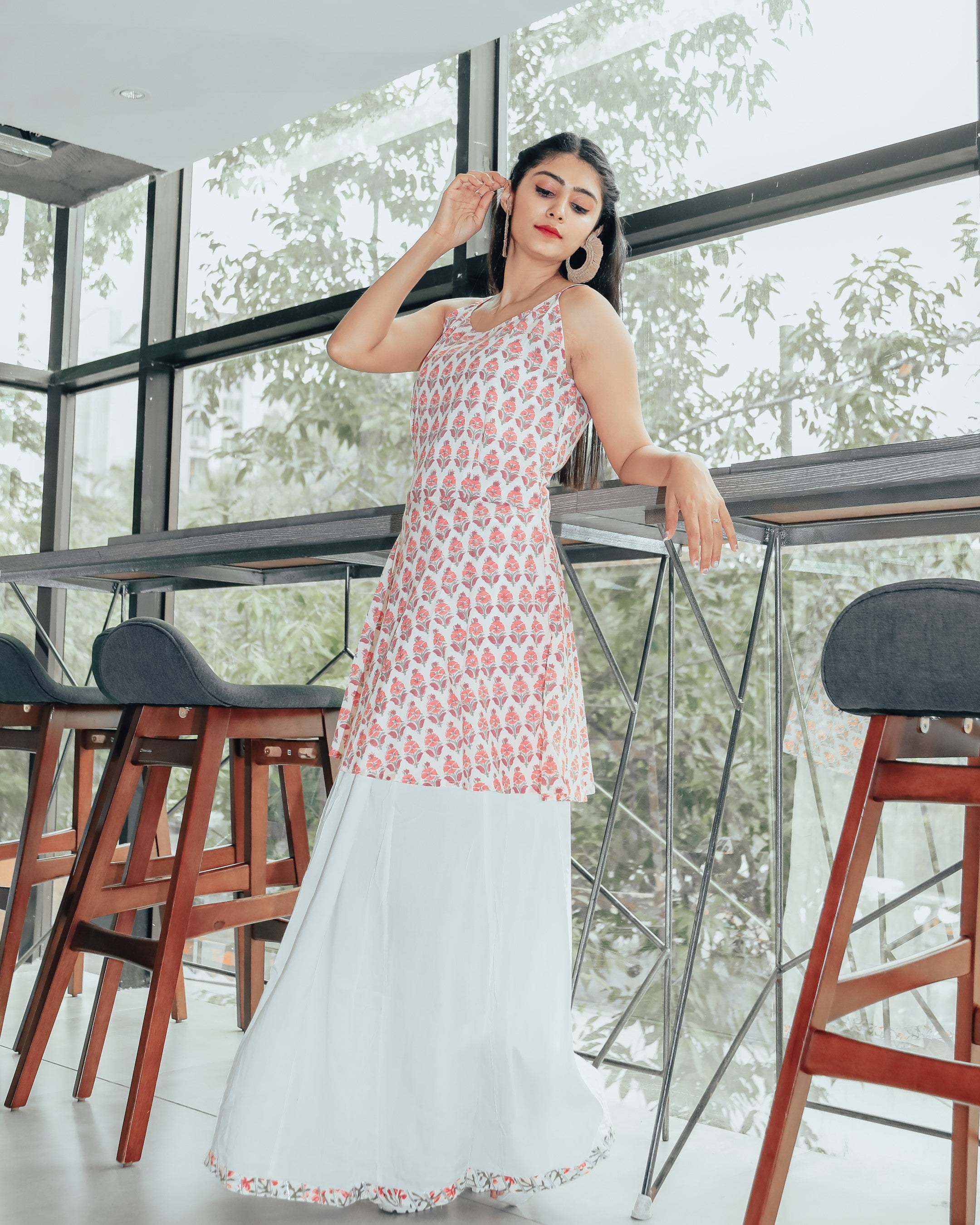 Light Pink Rose Skirt Dress