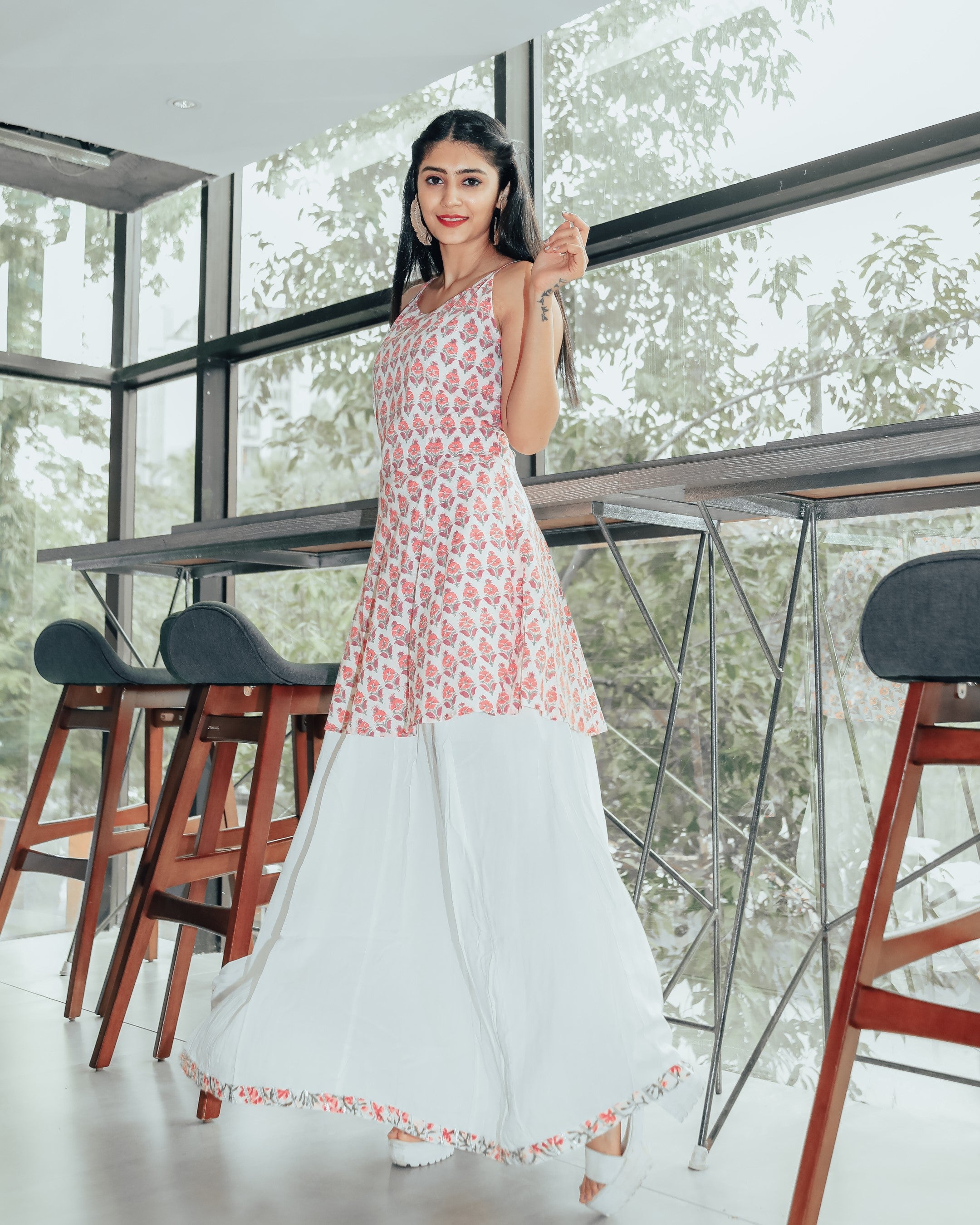 Light Pink Rose Skirt Dress