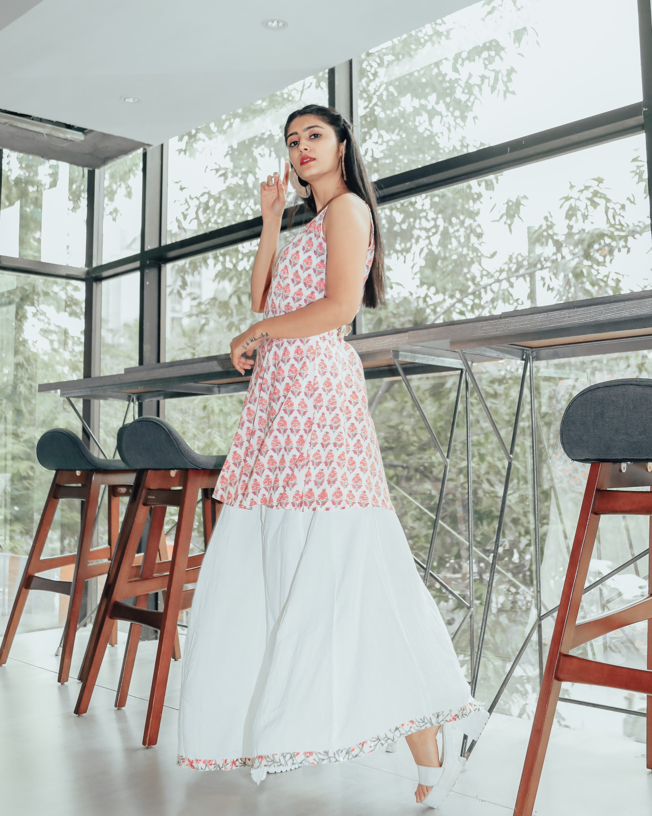 Light Pink Rose Skirt Dress