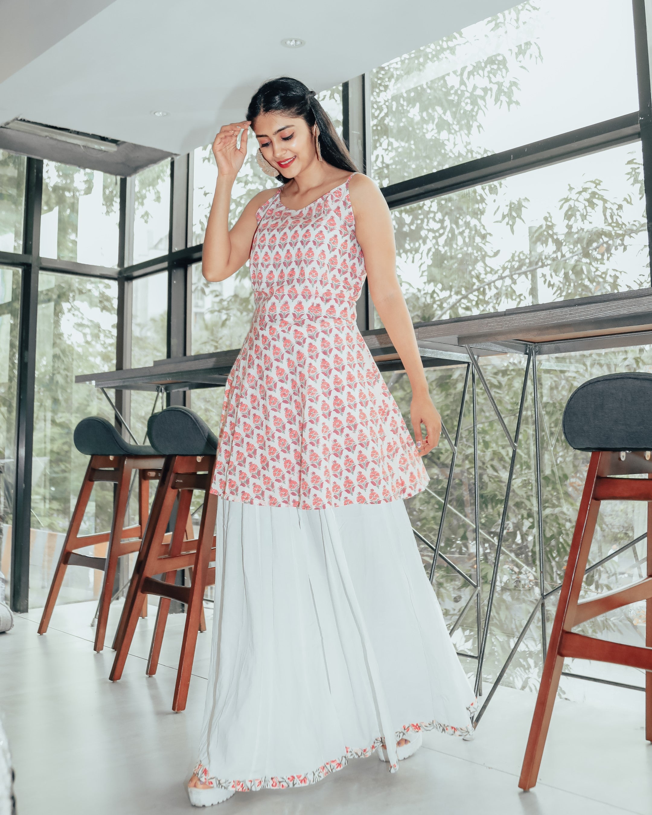 Light Pink Rose Skirt Dress
