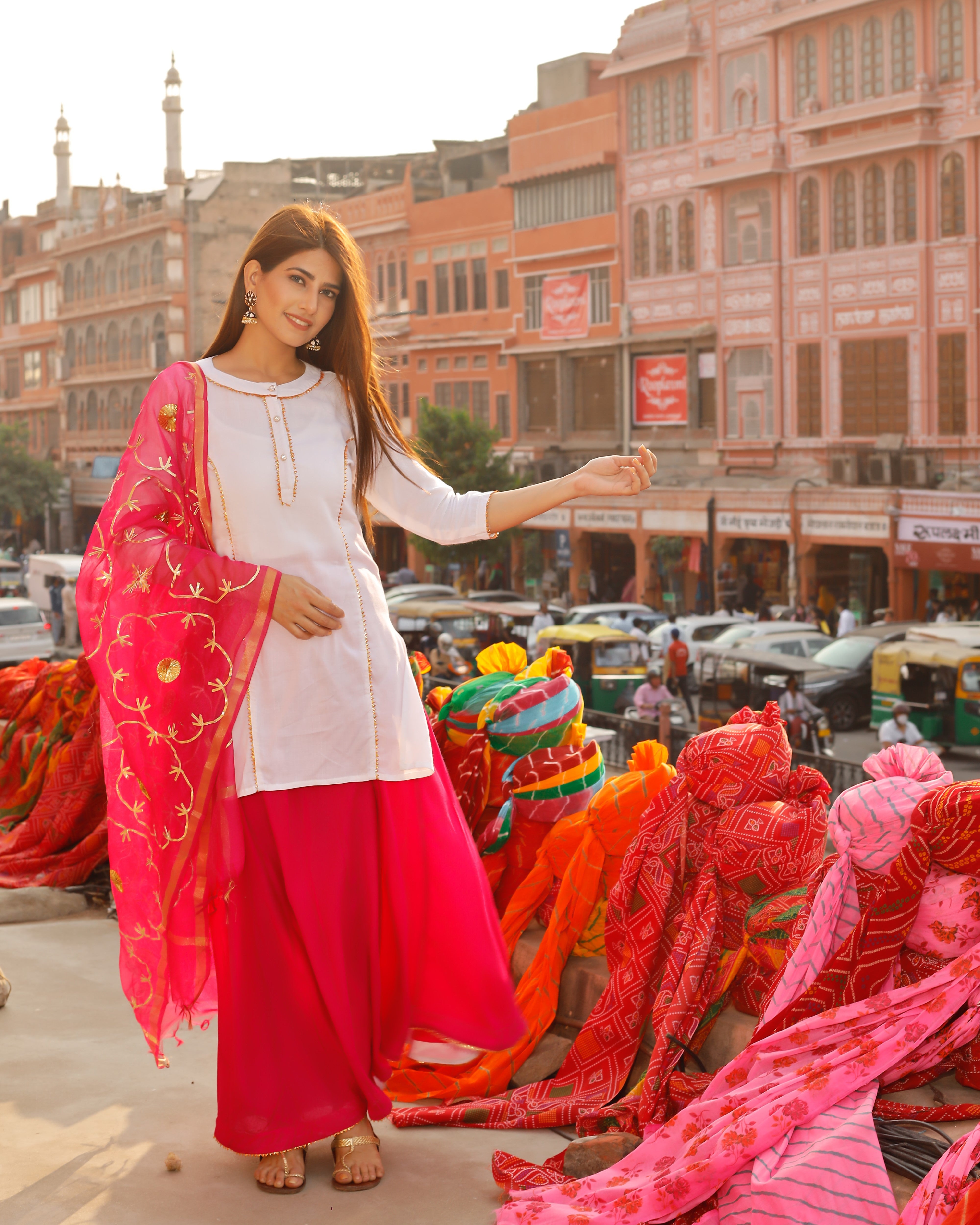 Bright Pink Skirt Set