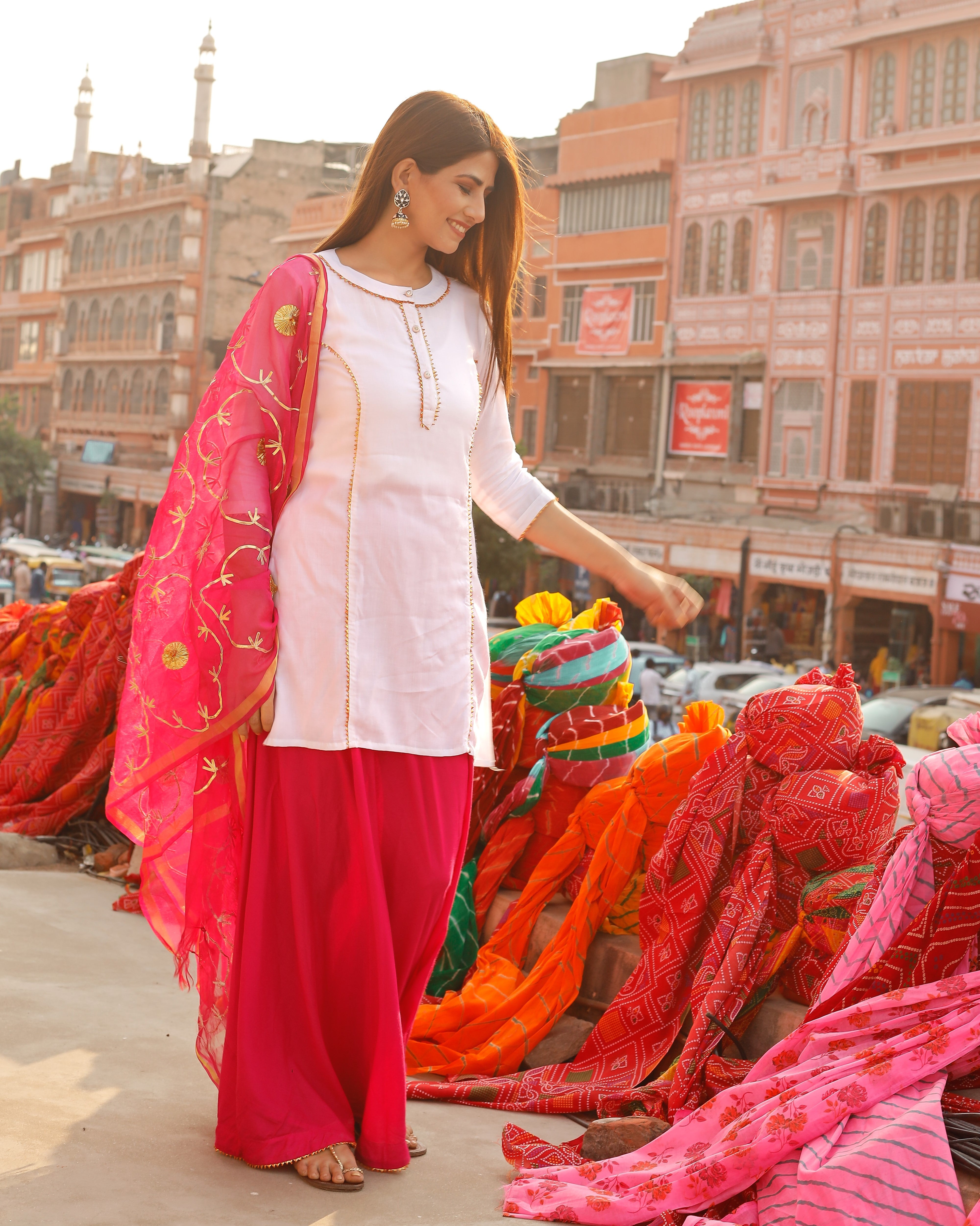 Bright Pink Skirt Set