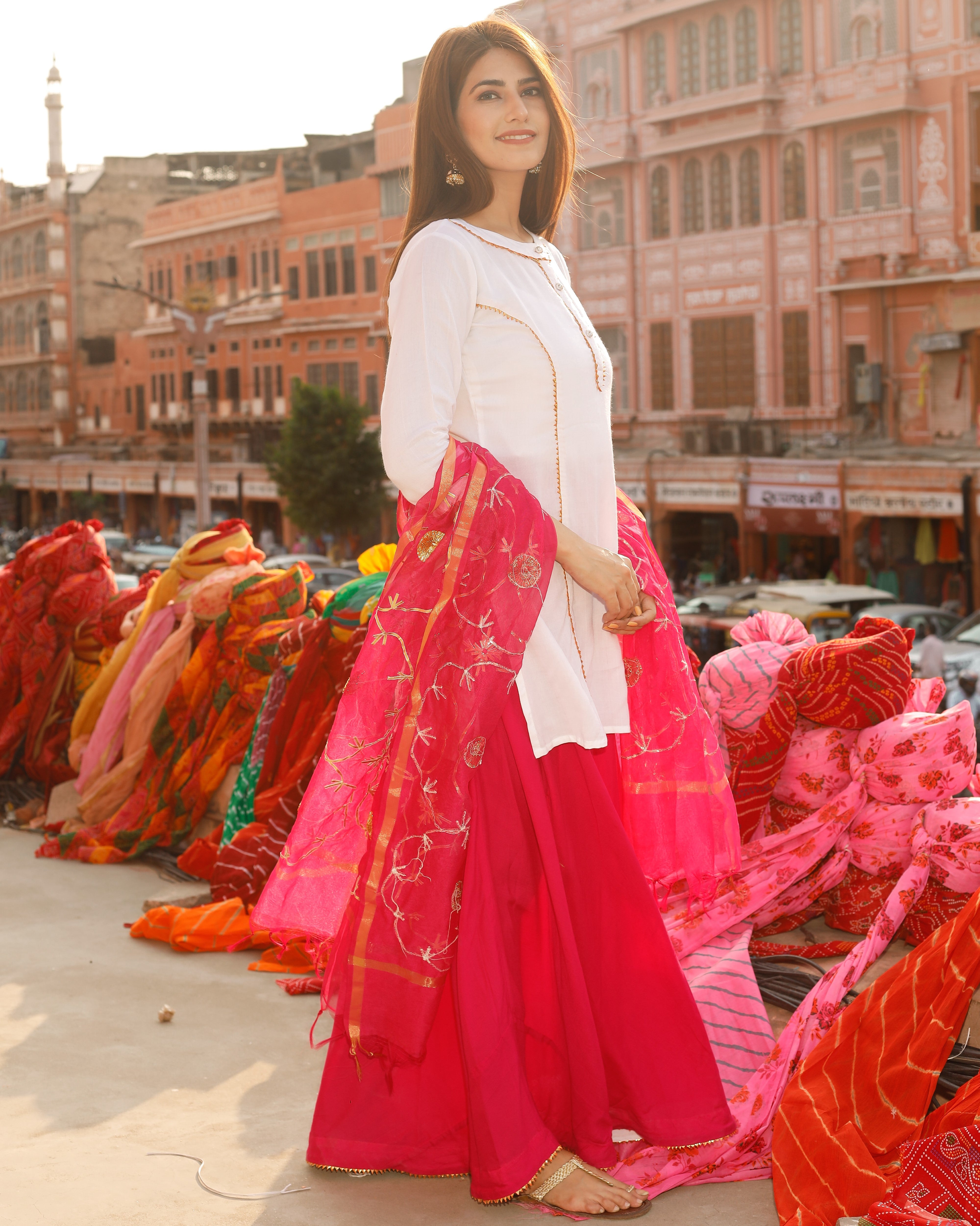 Bright Pink Skirt Set