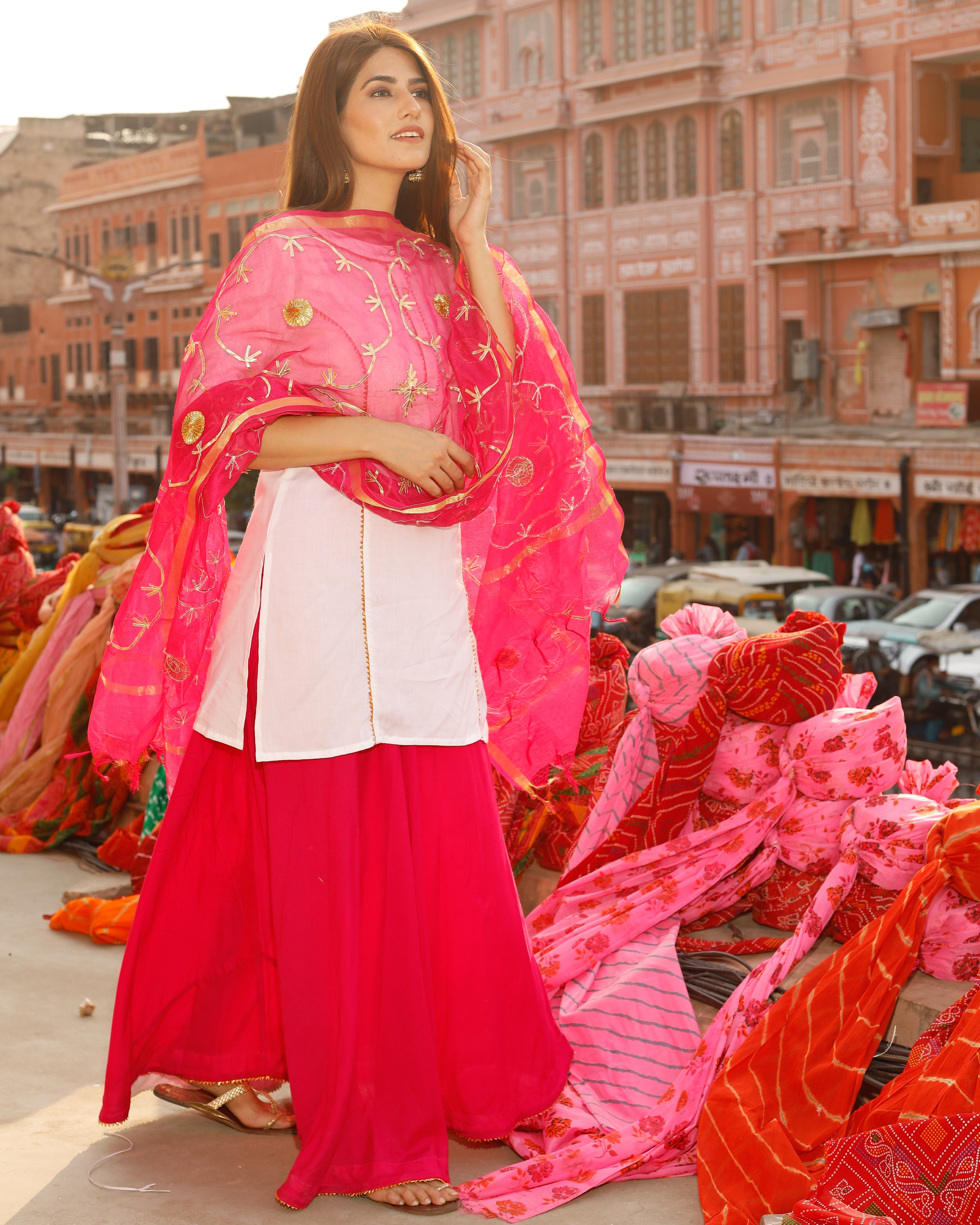 Bright Pink Skirt Set