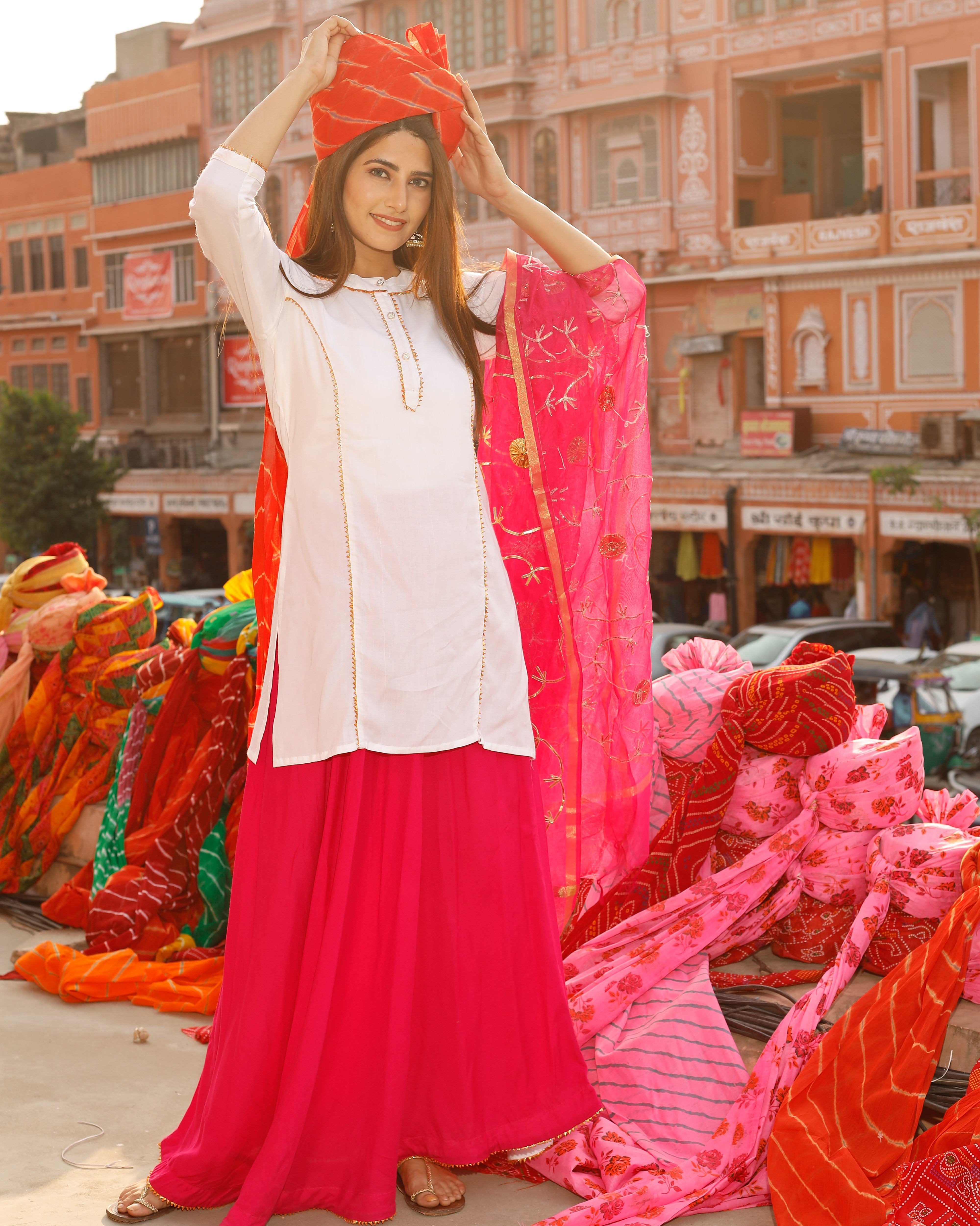 Bright Pink Skirt Set