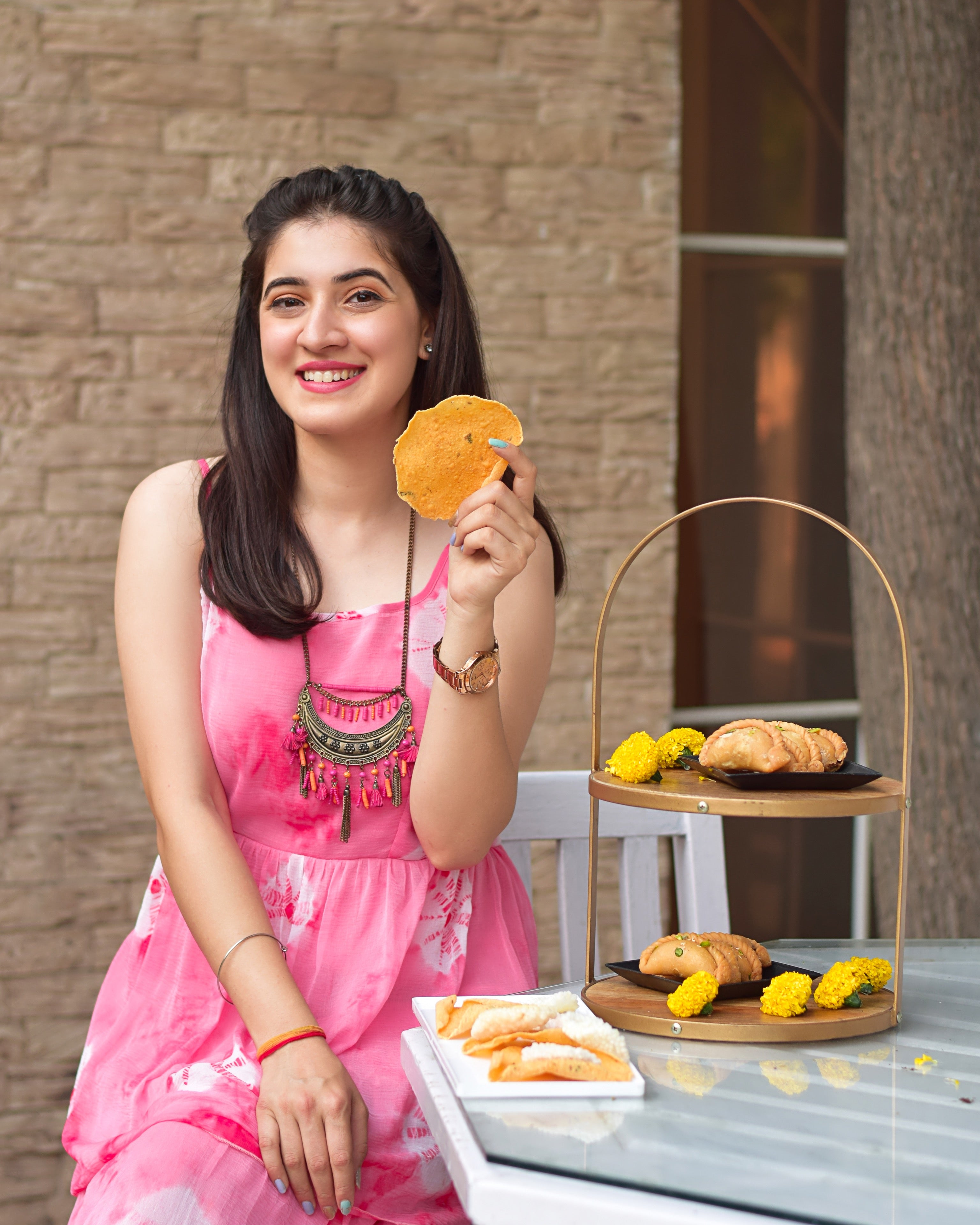 Candy Pink Tie dye Ruffle Dress