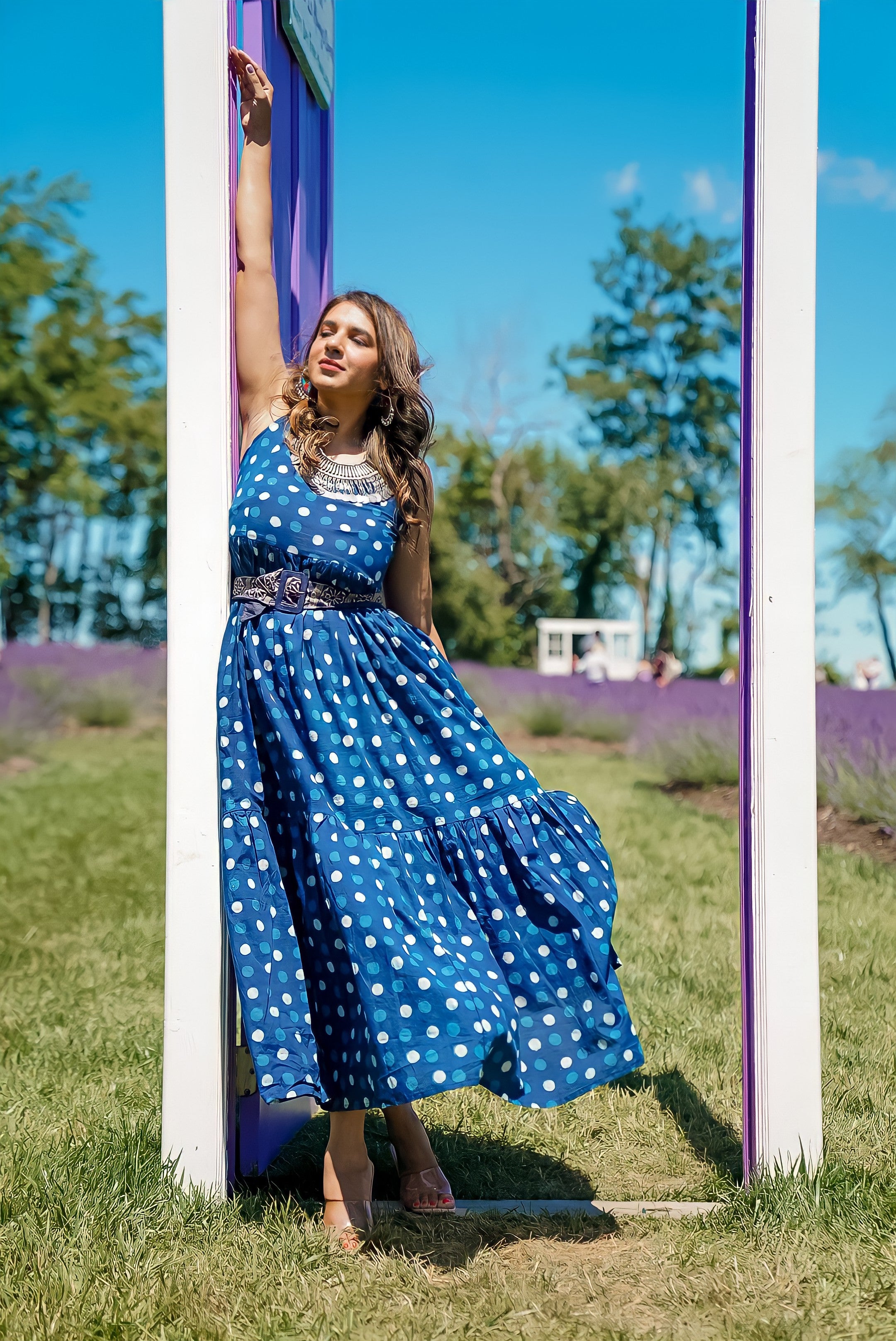 Yale Blue Polka Dot Dress