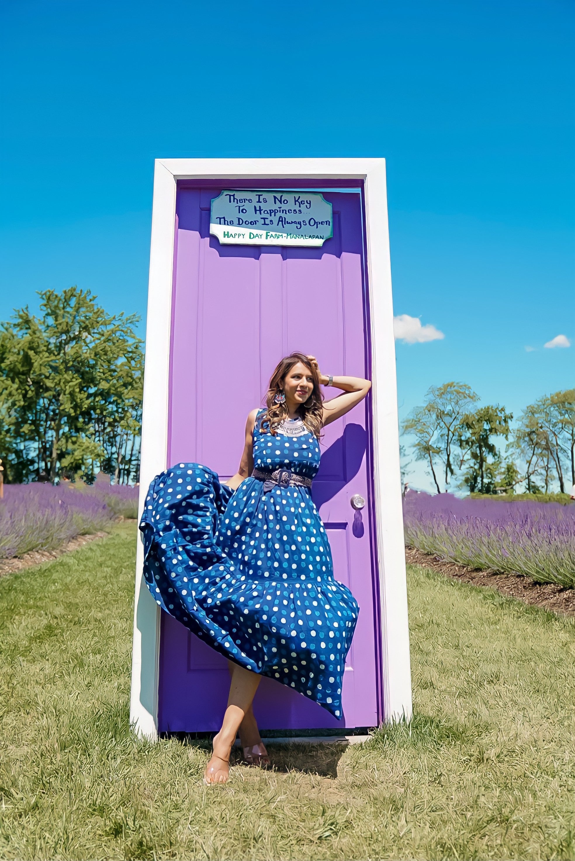 Yale Blue Polka Dot Dress