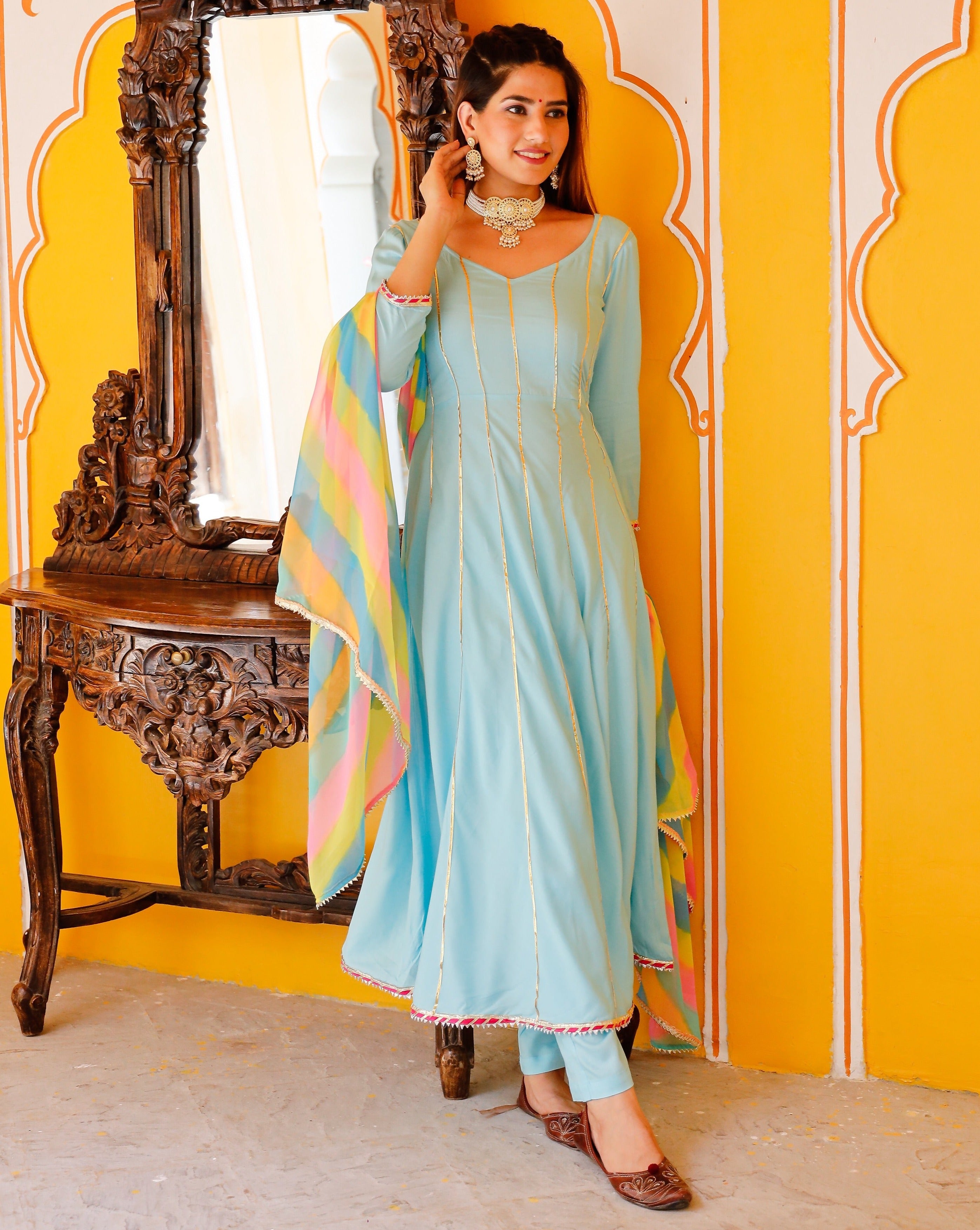 Aqua Blue Heavy Gotta Suit Set