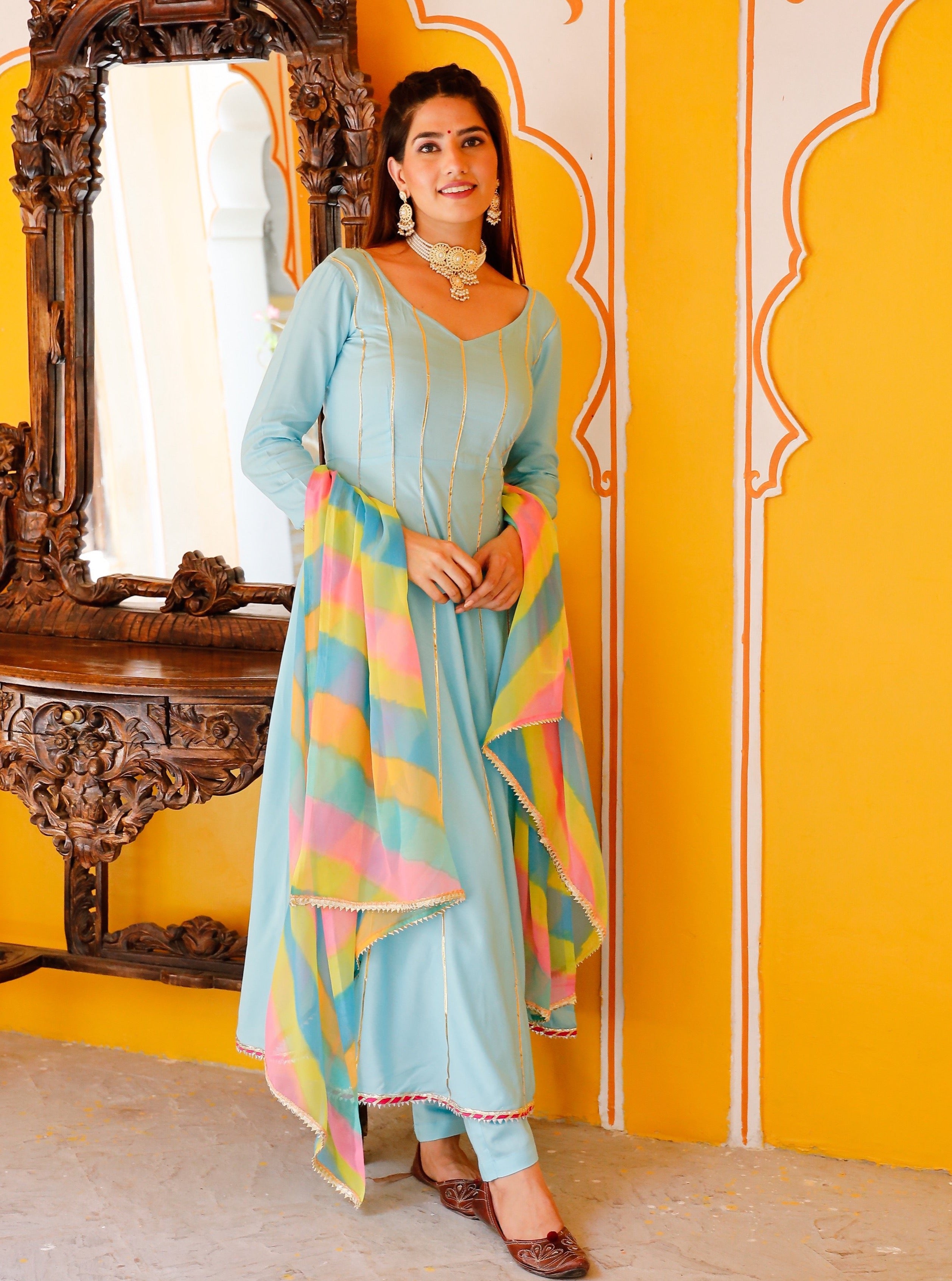 Aqua Blue Heavy Gotta Suit Set