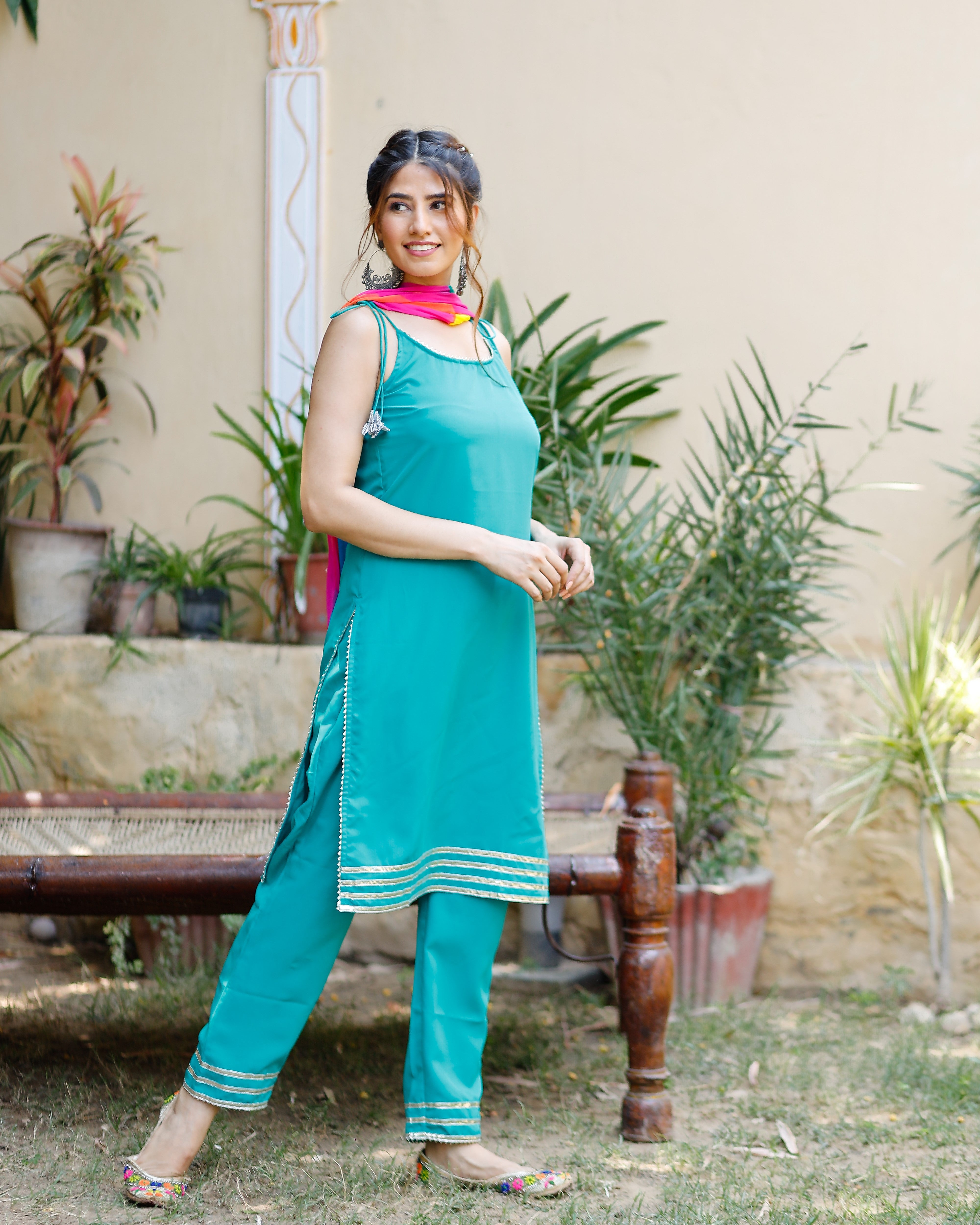 Lavish Blooming Rama Green Suit