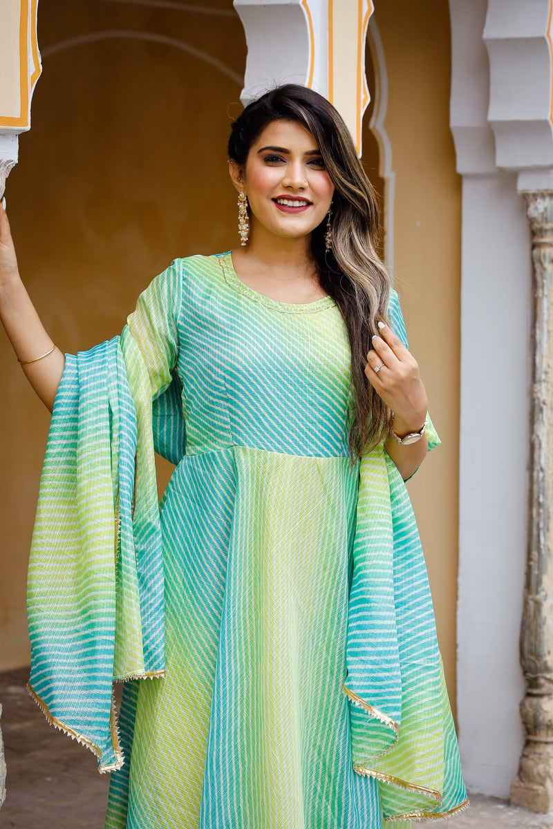 Pistachio Multicoloured Kota Doriya Dress