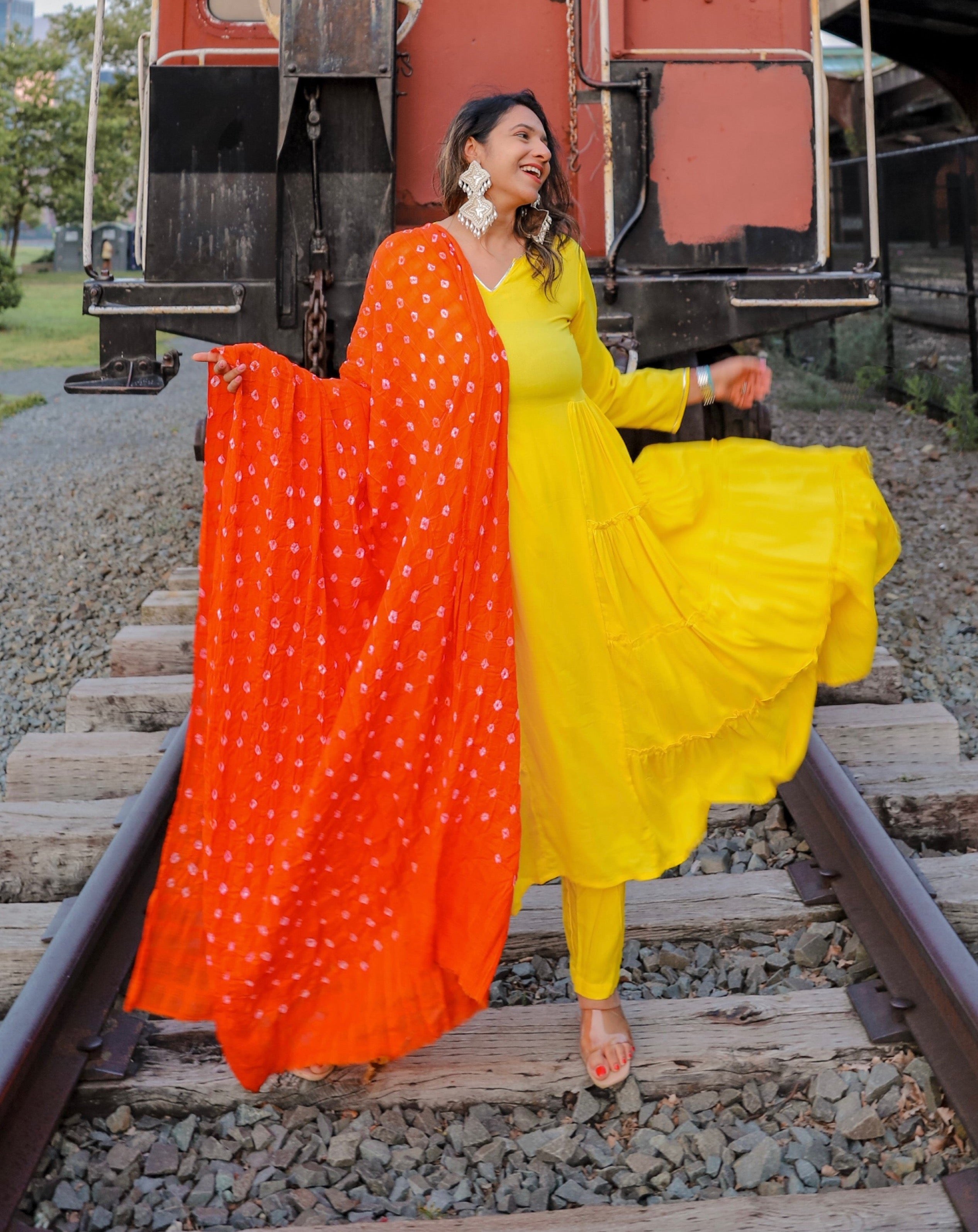 Pearl Orange Suit Set