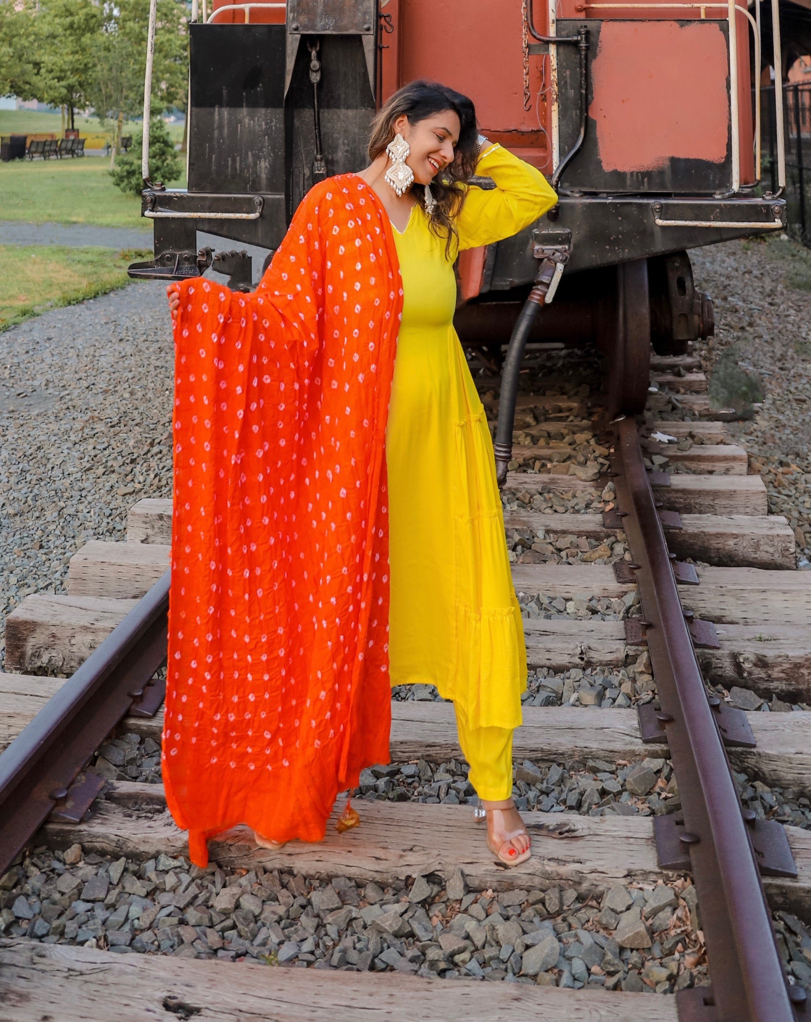 Pearl Orange Suit Set